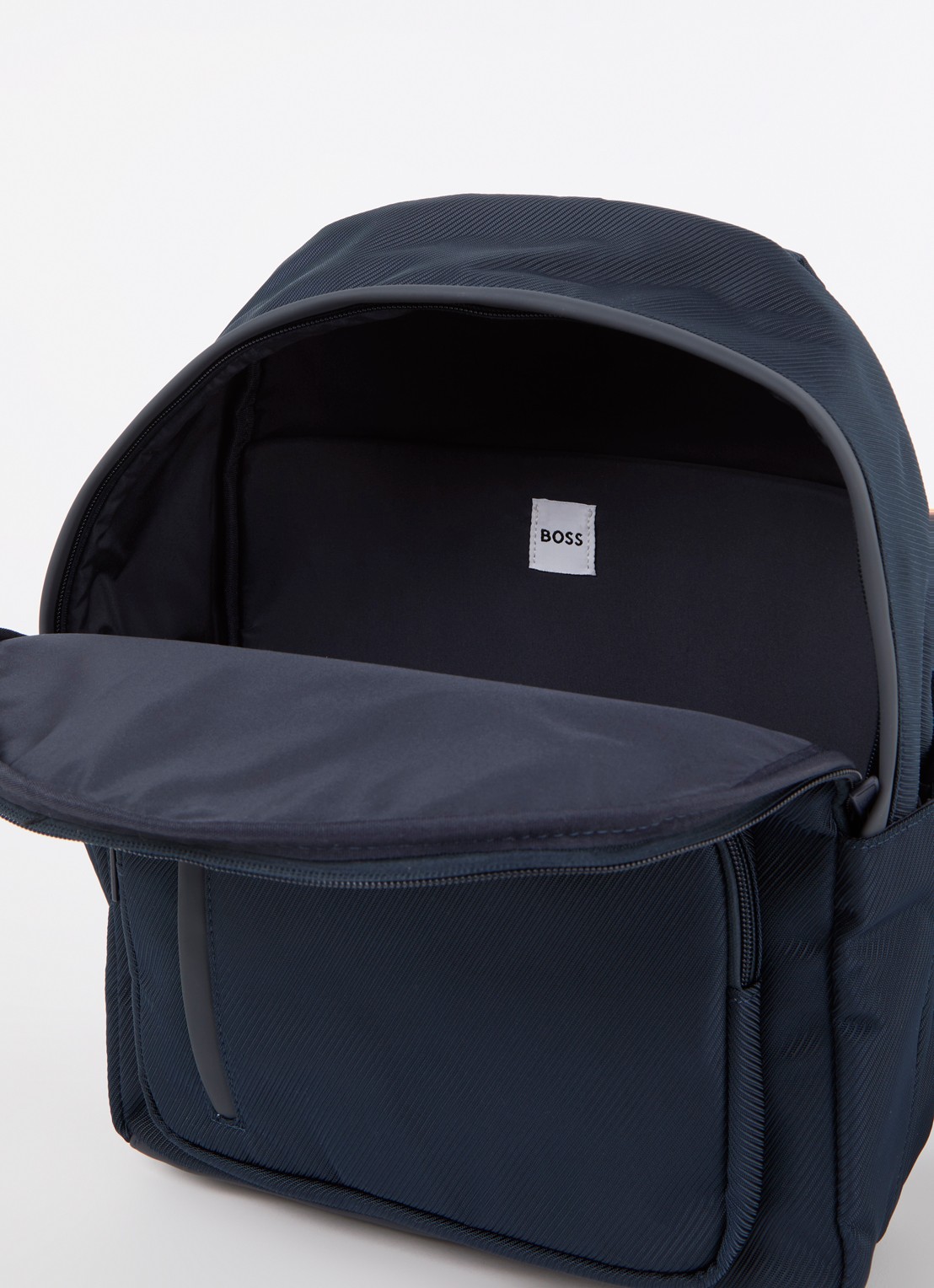 BOSS Rugzak met logo en 15 inch laptopvak - detail 2 donkerblauw
