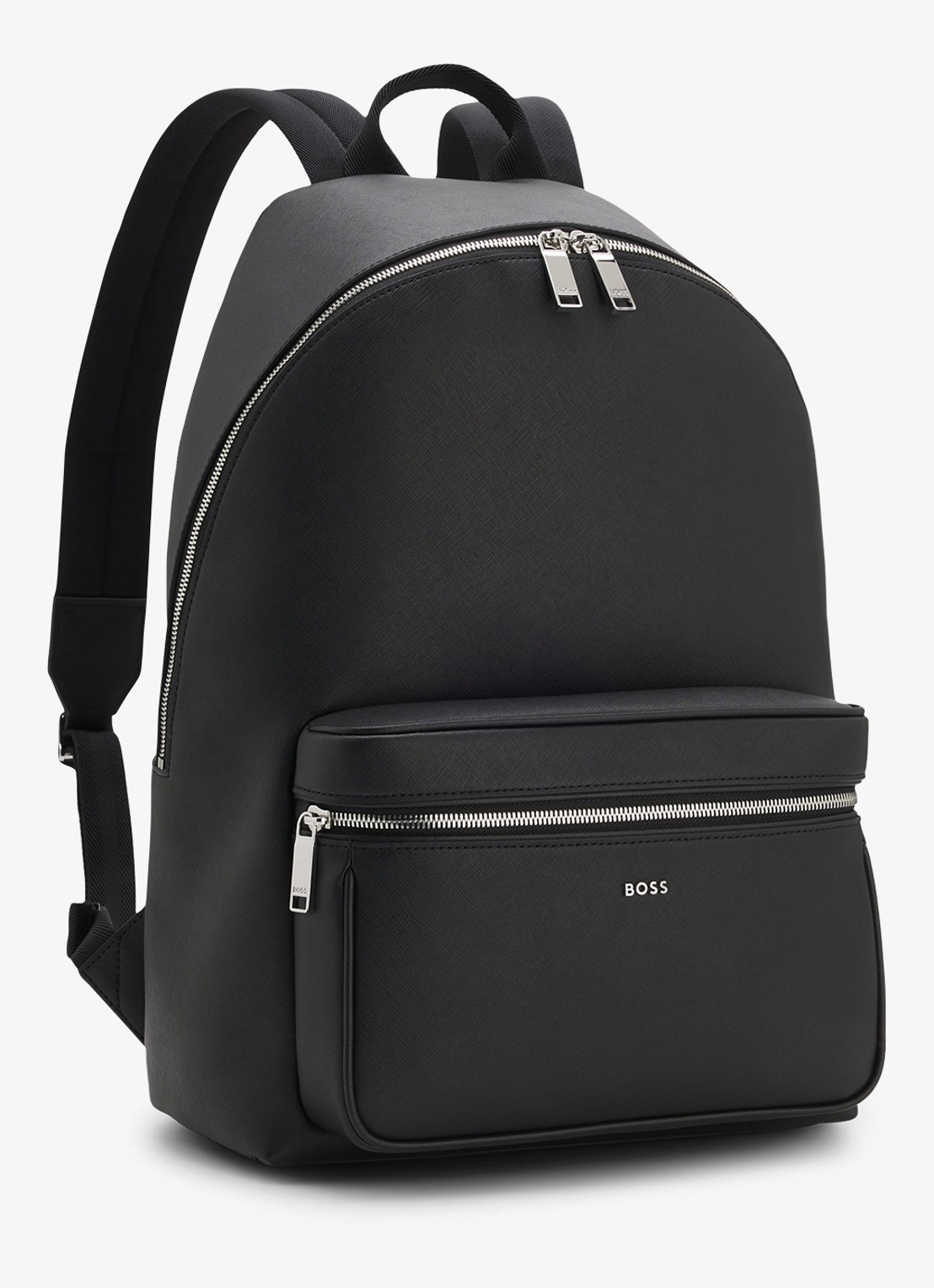 BOSS Rugzak van leer - detail 2 black-001 / zwart