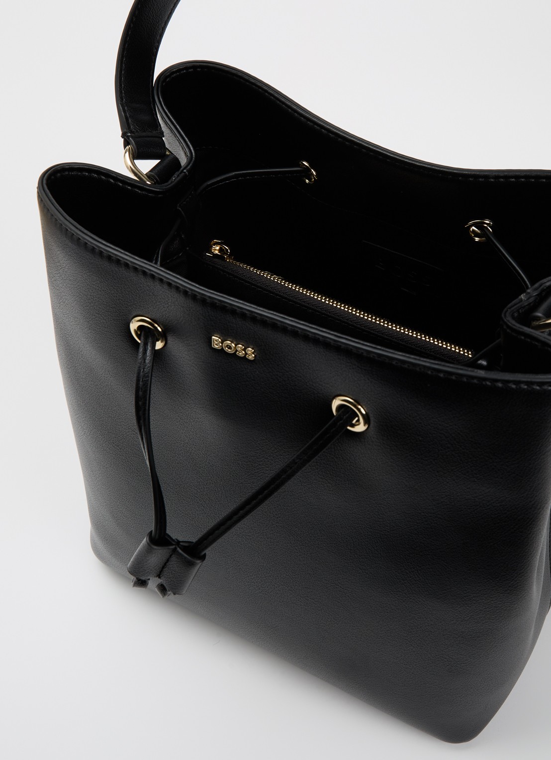 BOSS Sandy Bucket schoudertas met logo - detail 5 zwart
