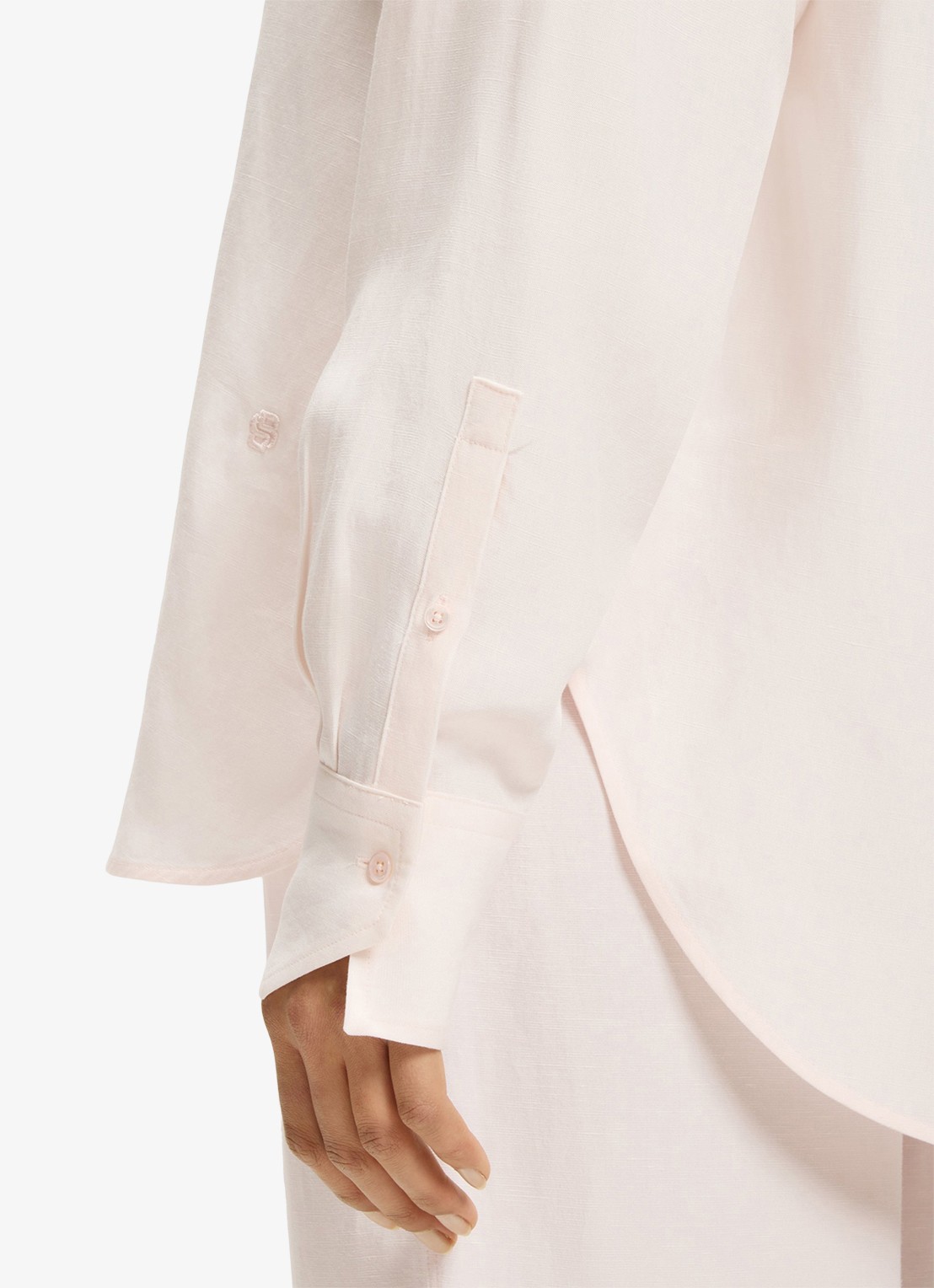 BOSS Saturday blouse met borstzak - detail 6 light/pastel pink-680 / roze
