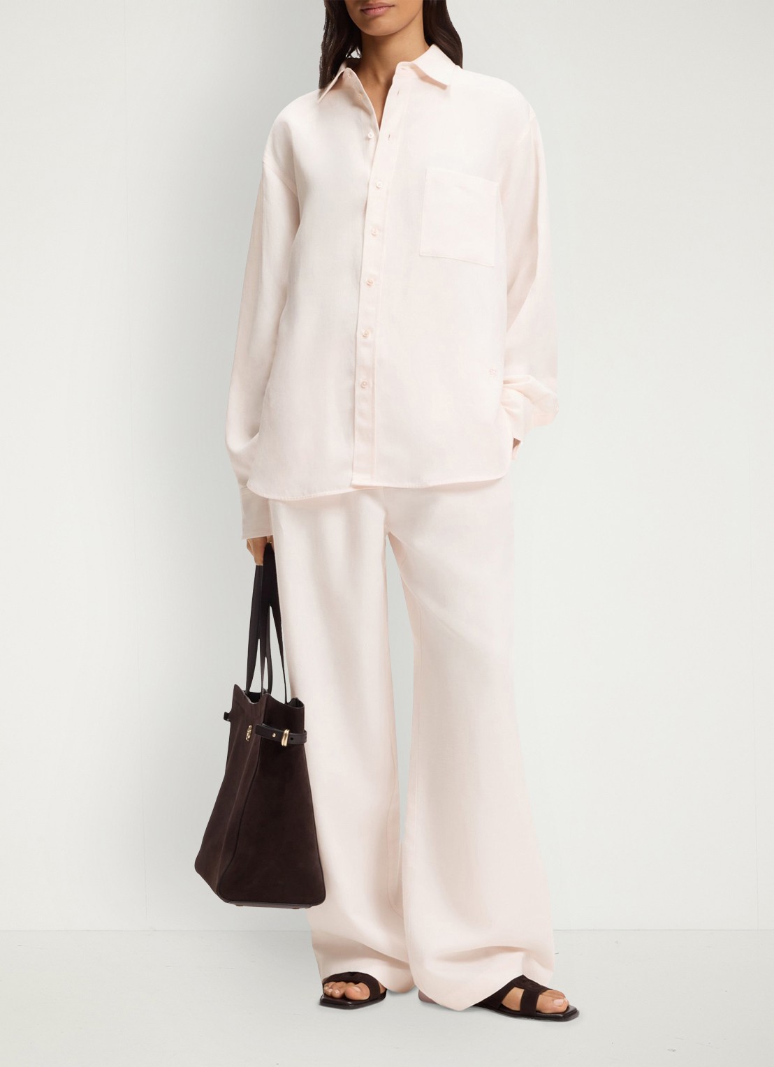 BOSS Saturday blouse met borstzak - voorkant 3 light/pastel pink-680 / roze