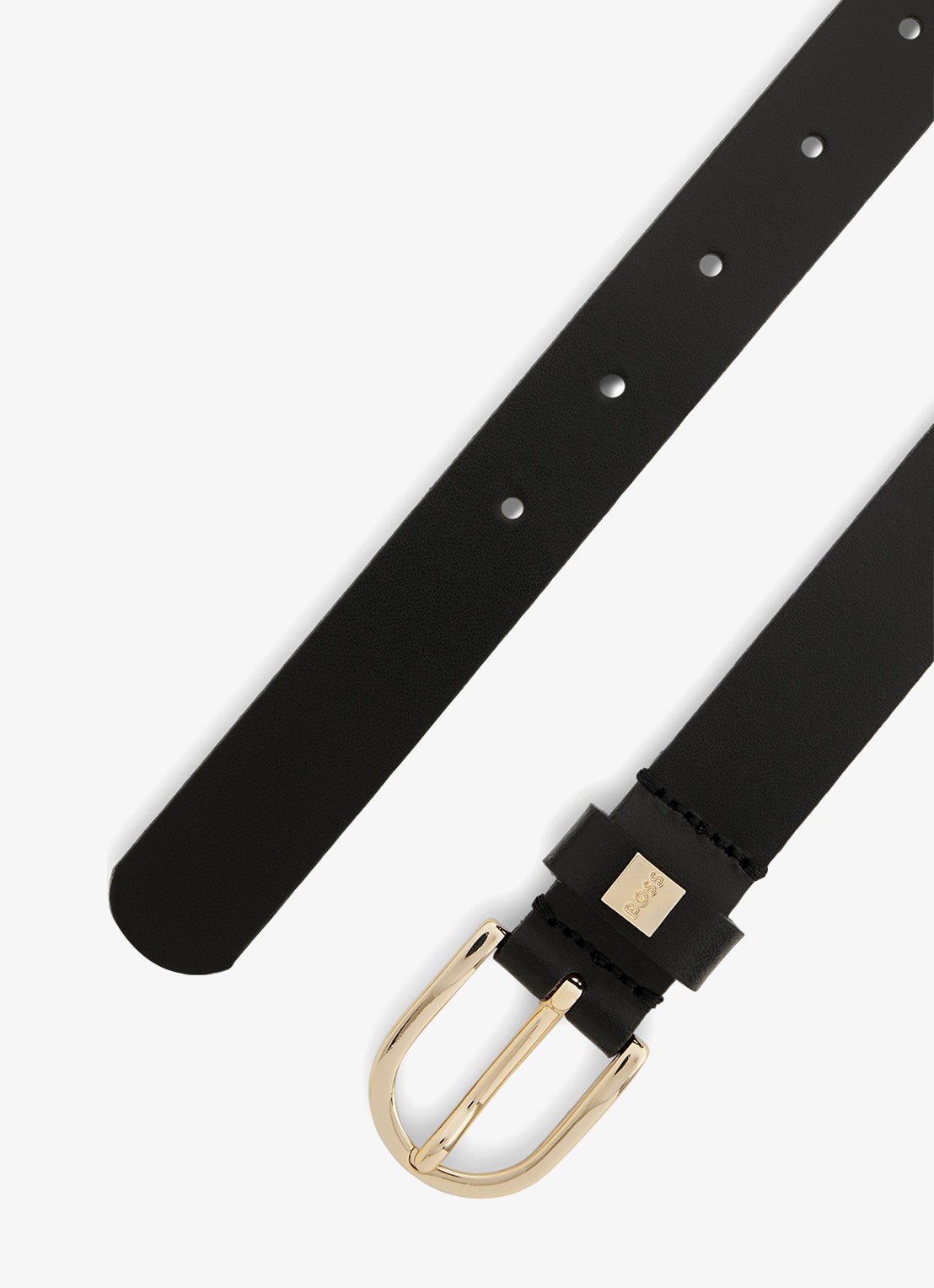 BOSS Scarlet riem van leer - detail 4 zwart