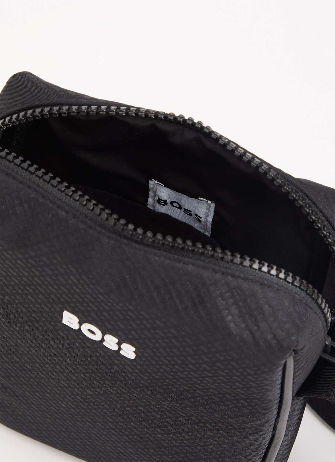 BOSS Schoudertas met logo  - detail zwart