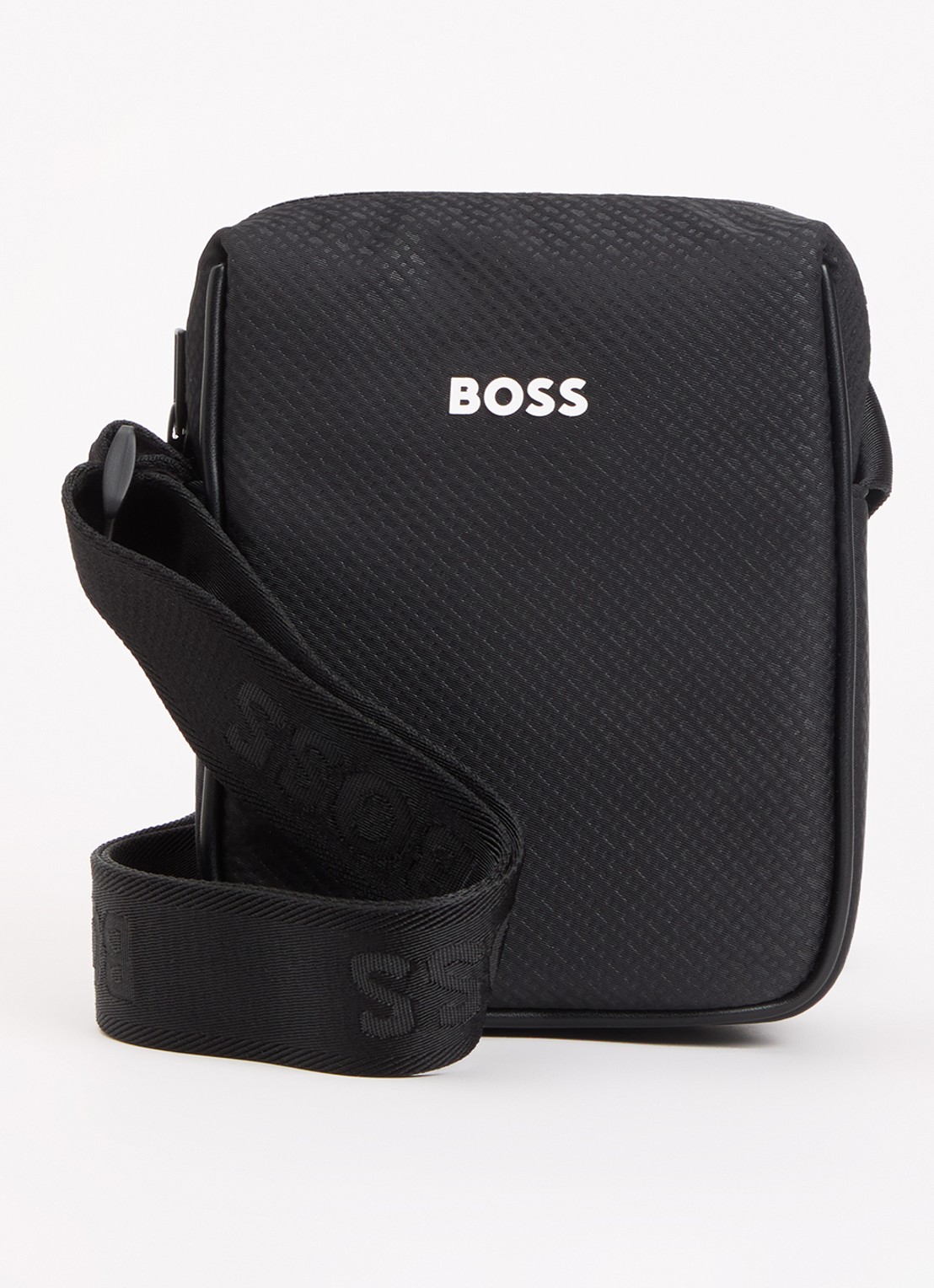 BOSS Schoudertas met logo  - voorkant 3 zwart