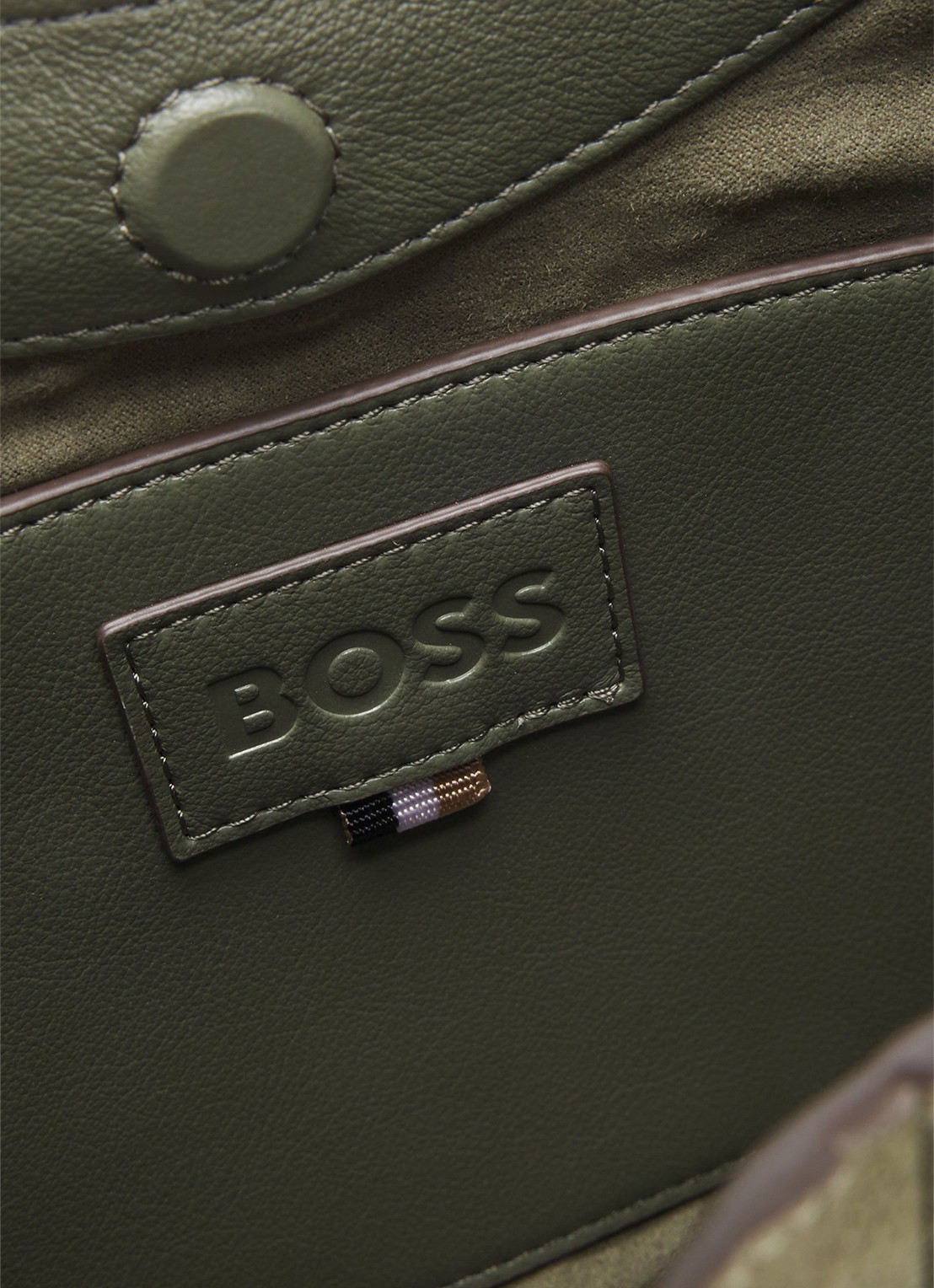 BOSS Schoudertas van imitatieleer - detail 2 groen