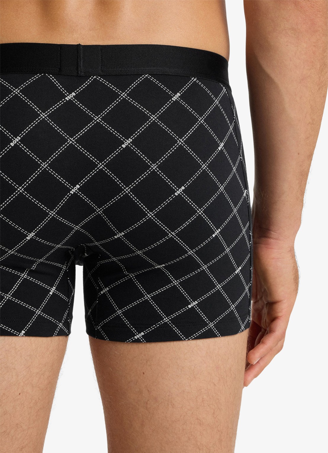 BOSS Set van drie boxershorts van stretchkatoen - detail 5 black-002 / zwart