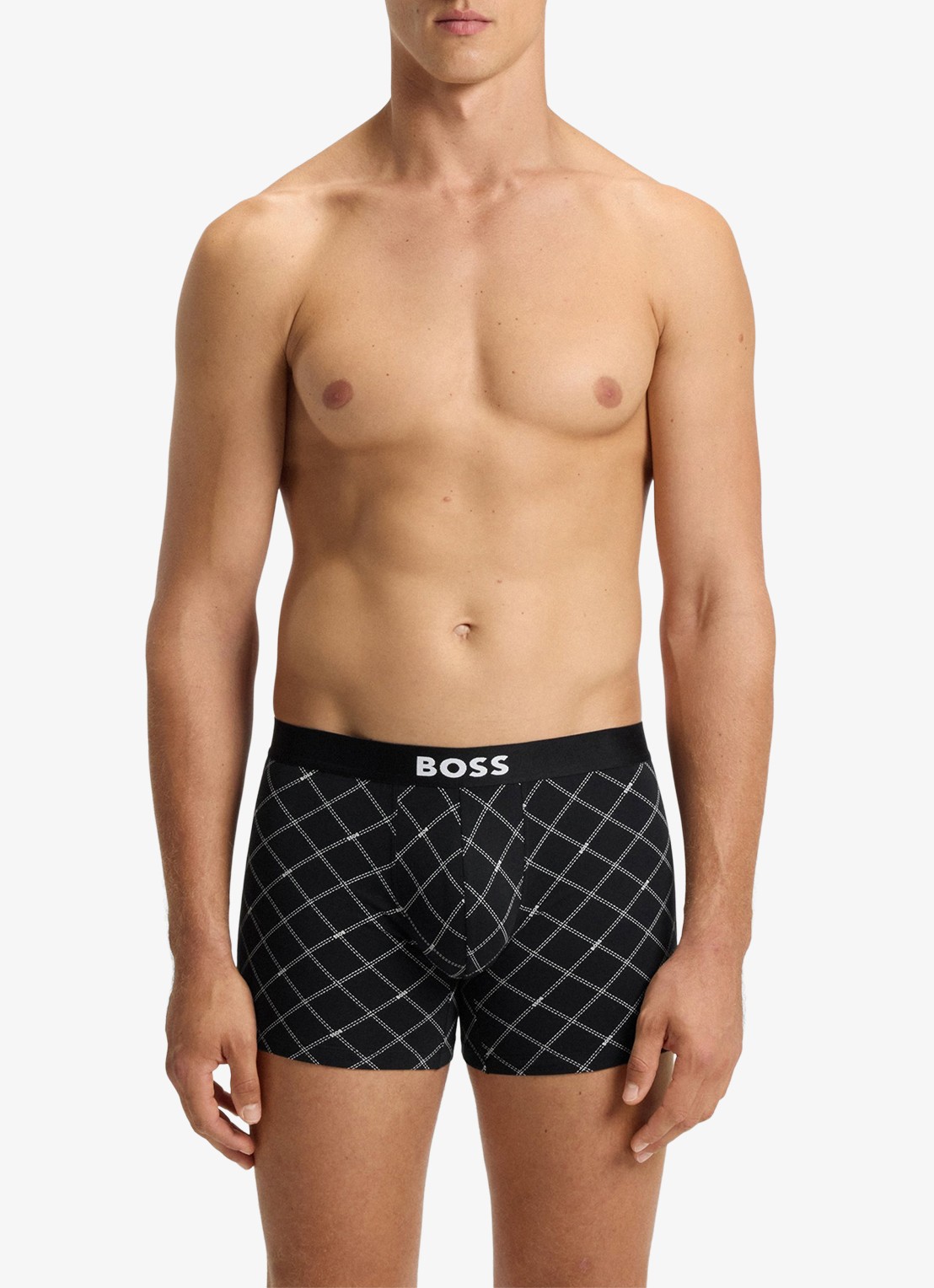 BOSS Set van drie boxershorts van stretchkatoen - voorkant 3 black-002 / zwart