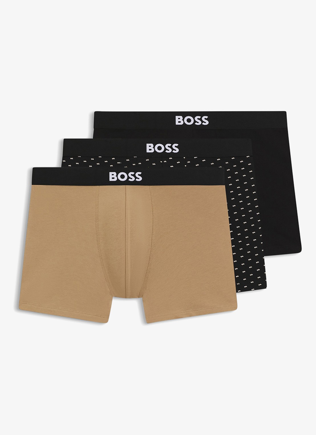 BOSS Set van drie boxershorts van stretchkatoen - voorkant 5 open beige-282 / beige