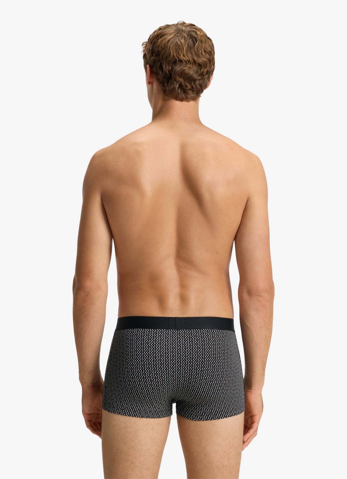 BOSS Set van drie korte boxers met logo’s van stretchkatoen - achterkant 3 open beige-281 / zwart
