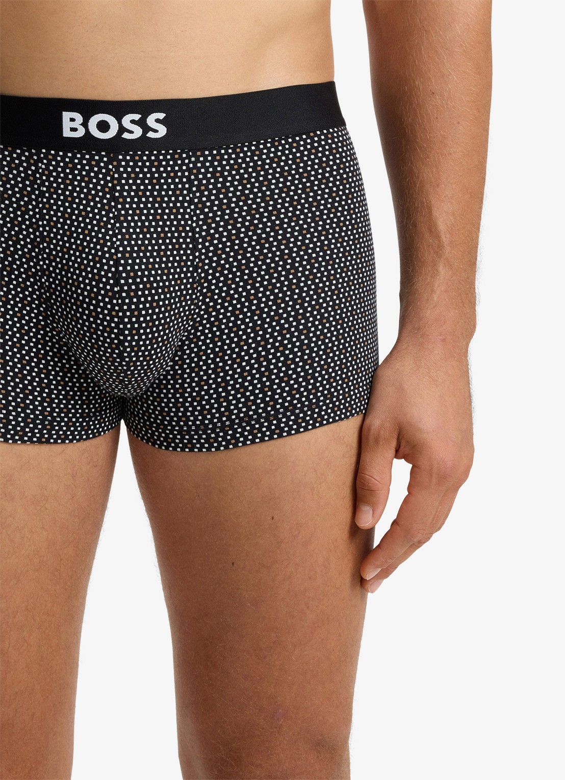 BOSS Set van drie korte boxers met logo’s van stretchkatoen - detail 4 open beige-281 / zwart