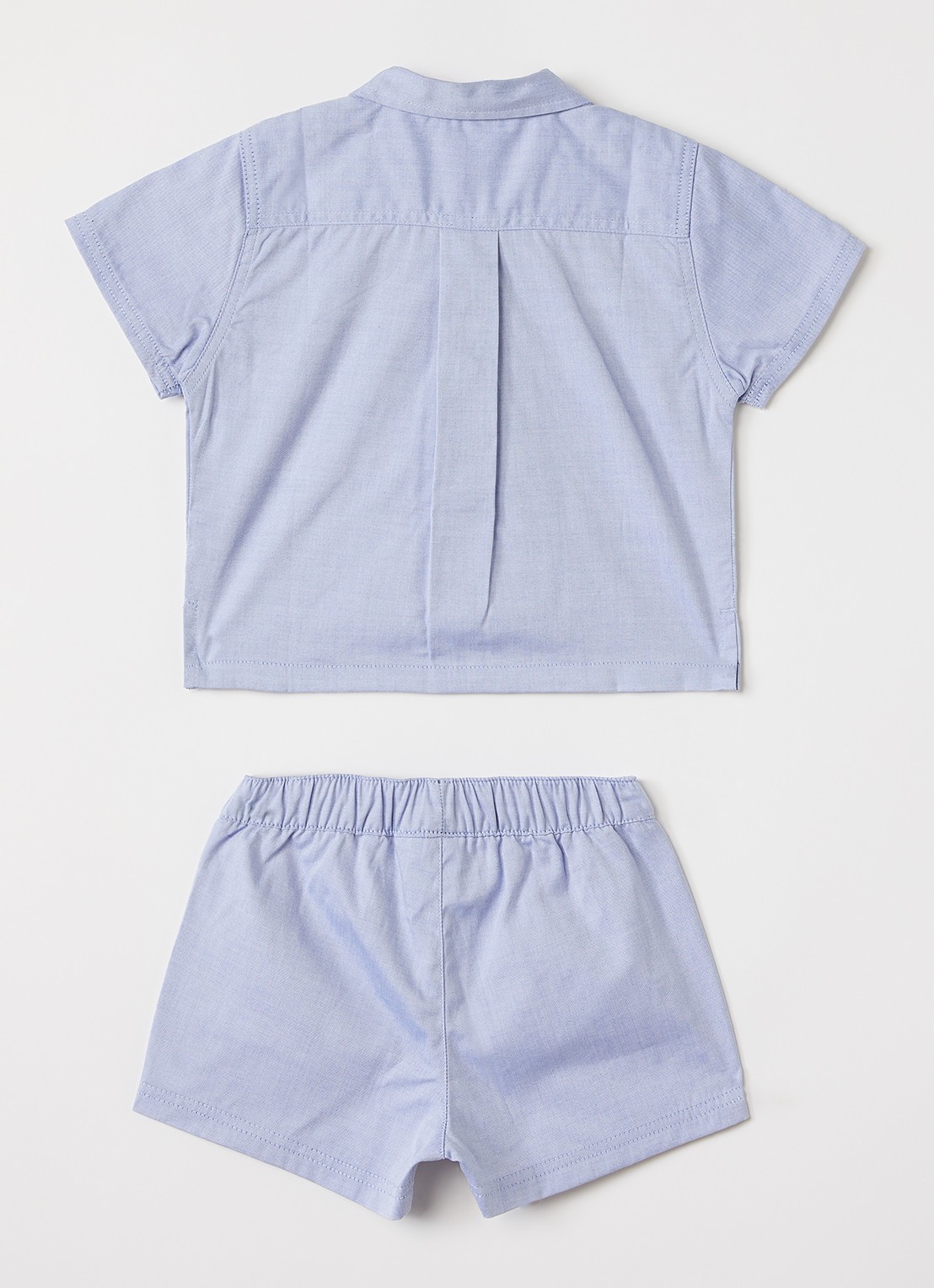 BOSS Set van overhemd met korte broek in giftbox 2-delig - voorkant 3 blauwgrijs