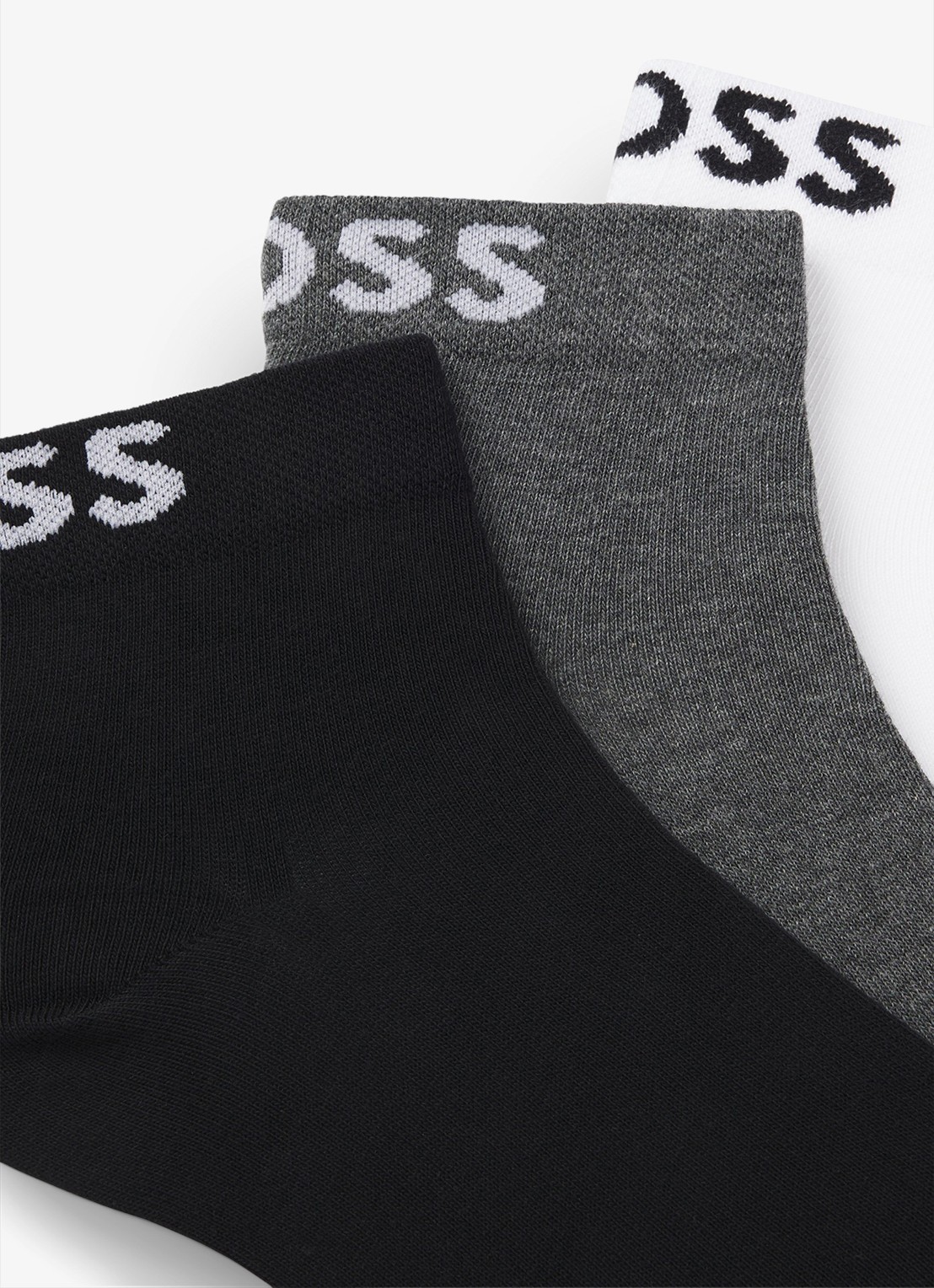 BOSS Set van sokken met logo 3-delig - detail zwart