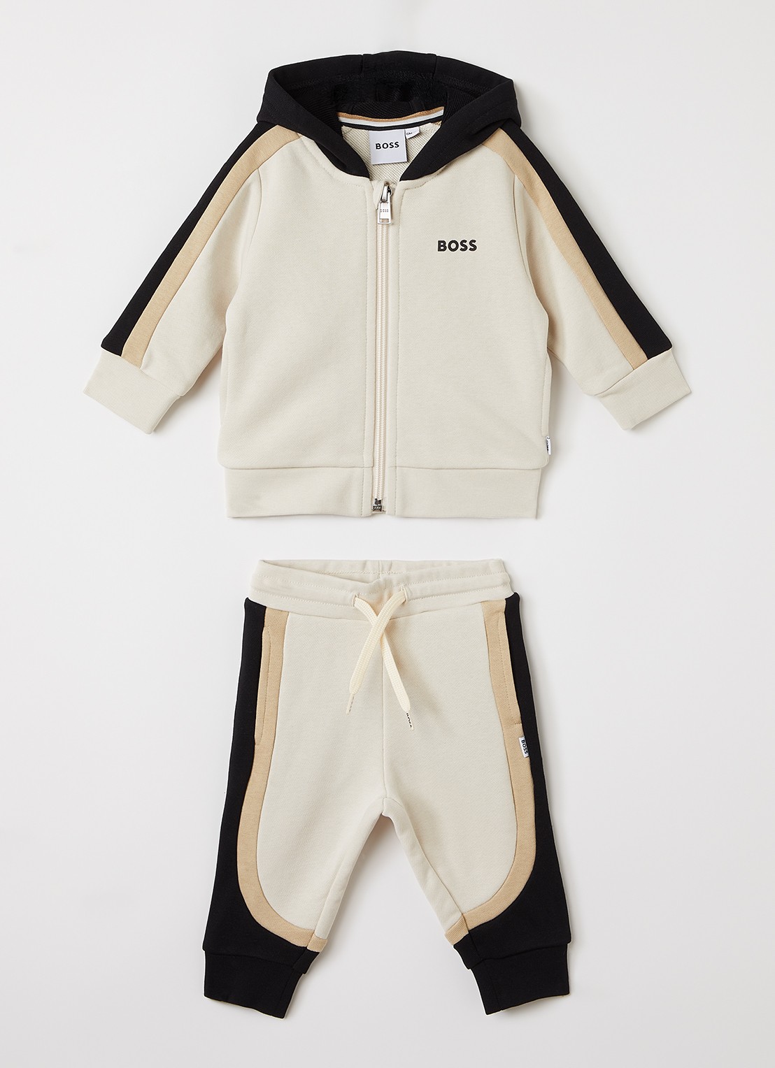 BOSS Set van sweatvest met joggingbroek 2-delig - voorkant beige