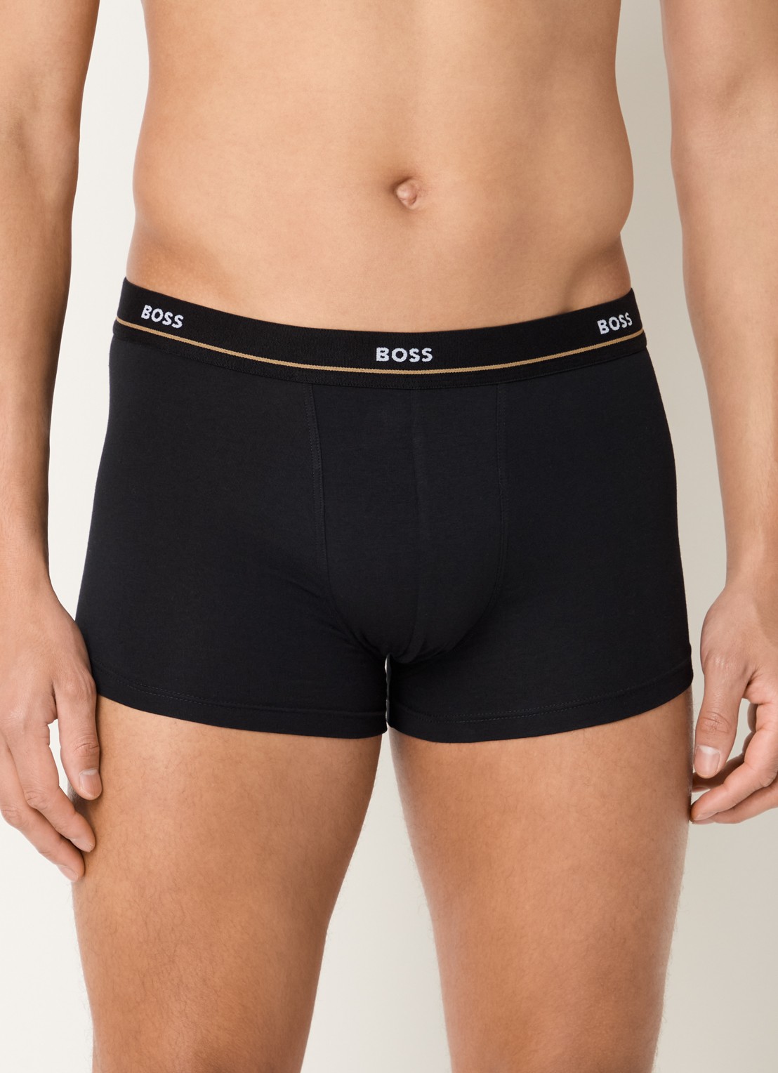 BOSS Set van vijf korte boxershorts met logotailleband van stretchkatoen - detail 2 zwart