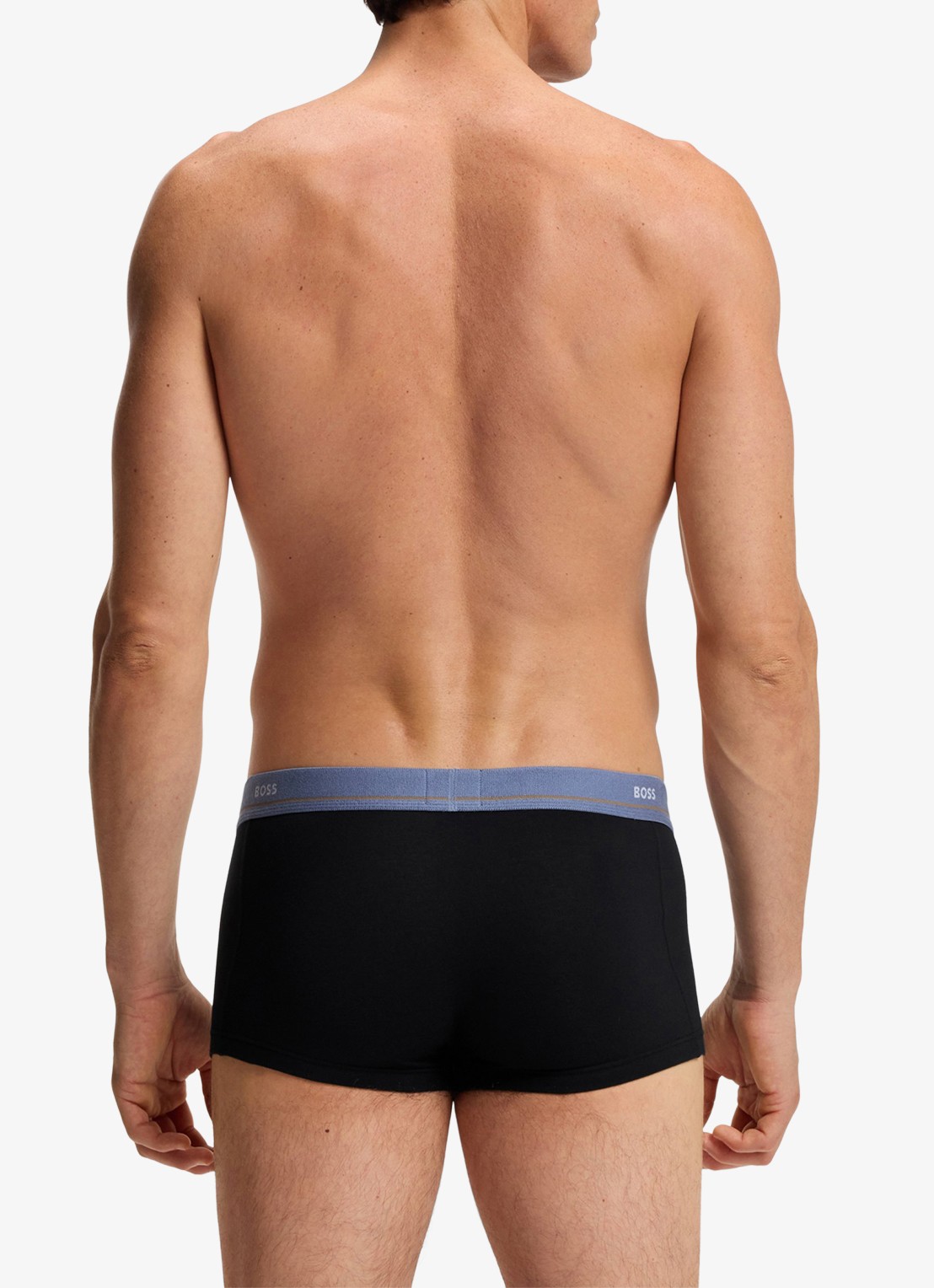 BOSS Set van vijf korte boxershorts met logotailleband van stretchkatoen - achterkant 5 legergroen