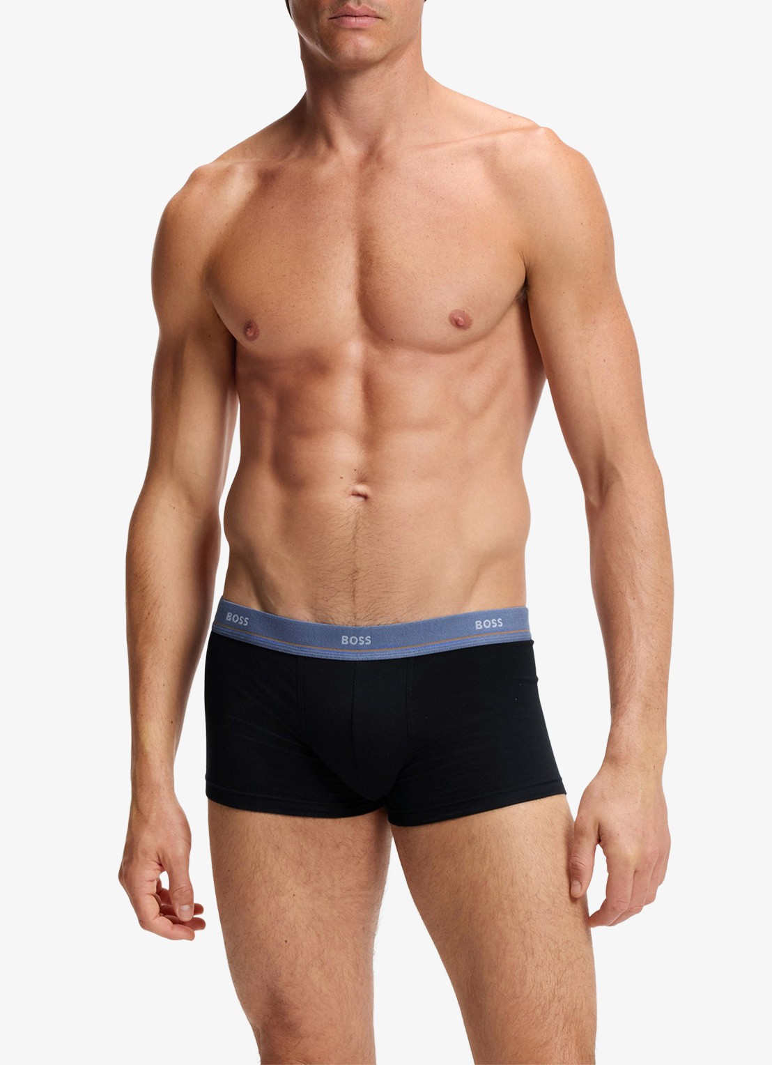 BOSS Set van vijf korte boxershorts met logotailleband van stretchkatoen - detail 2 legergroen
