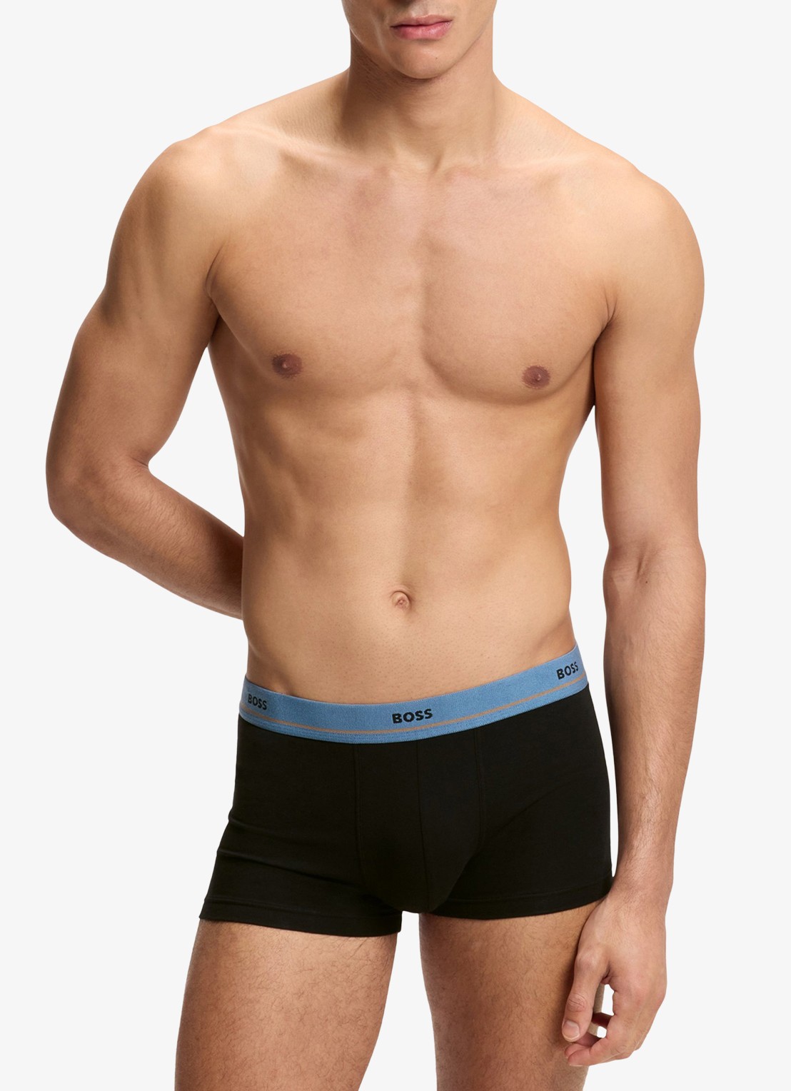 BOSS Set van vijf korte boxershorts met logotailleband van stretchkatoen - detail 3 black-003 / zwart