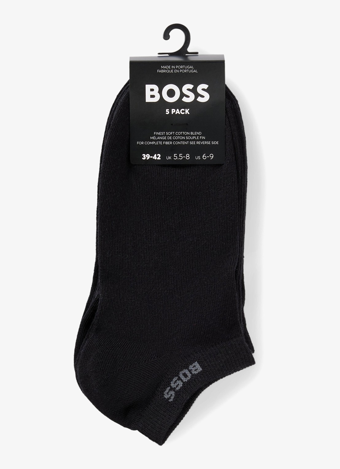 BOSS Set van vijf paar enkelsokken met logodetails - achterkant zwart