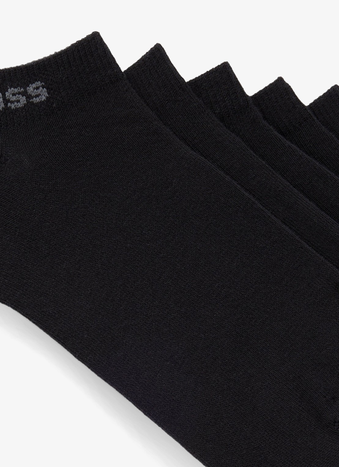 BOSS Set van vijf paar enkelsokken met logodetails - voorkant 3 zwart