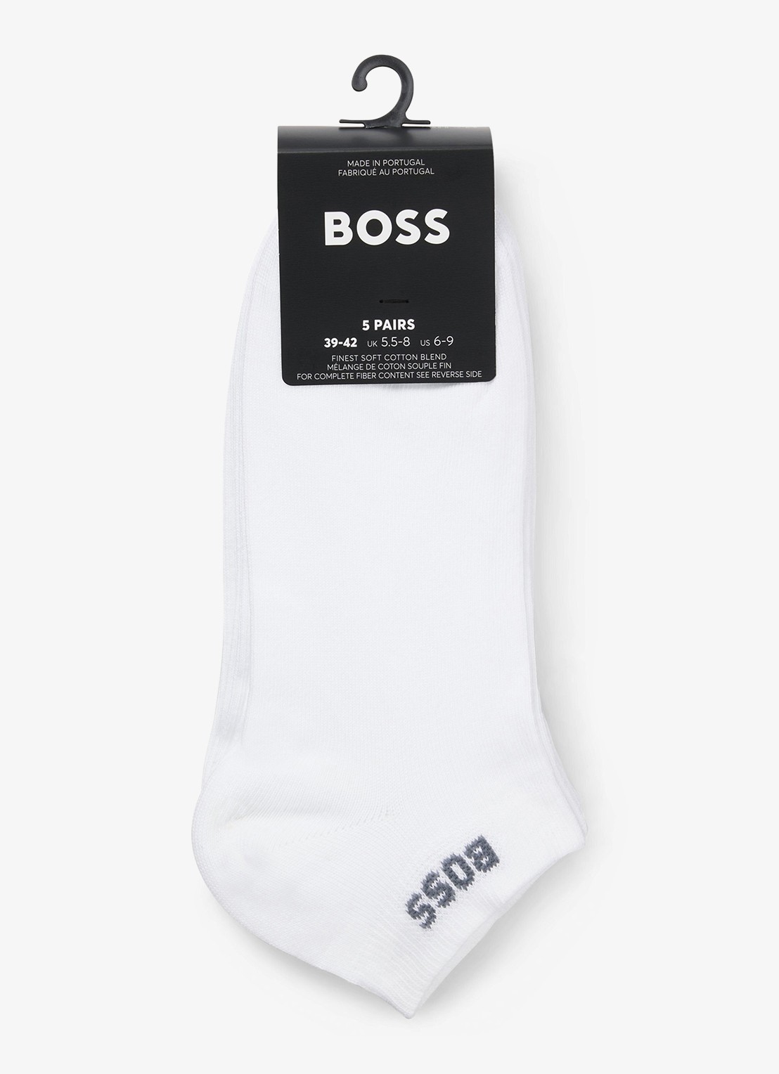 BOSS Set van vijf paar enkelsokken met logodetails - achterkant gebroken wit