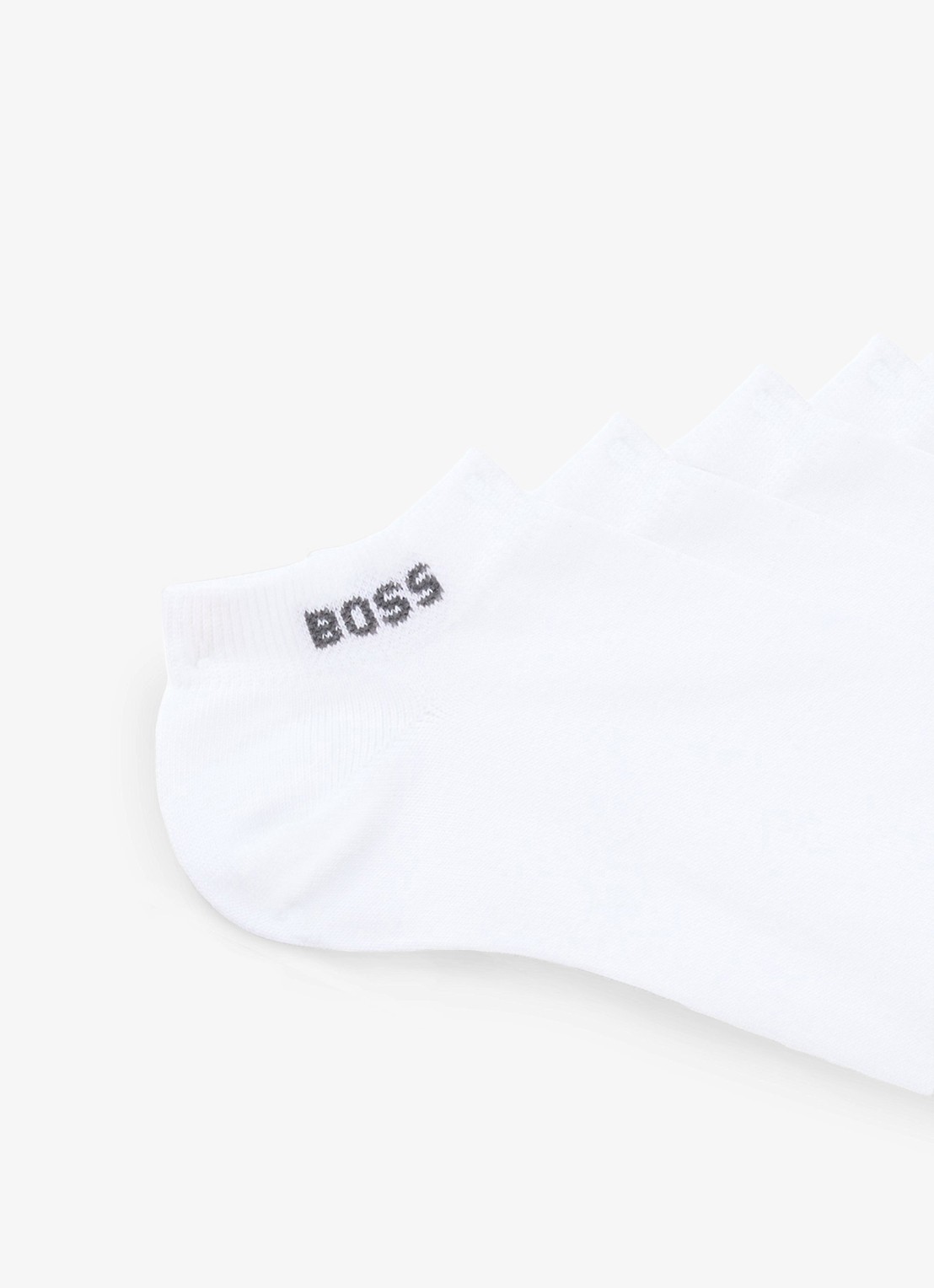 BOSS Set van vijf paar enkelsokken met logodetails - voorkant 4 gebroken wit