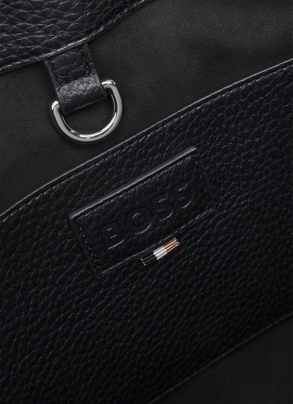 BOSS Shopper van imitatieleer - detail 3 zwart