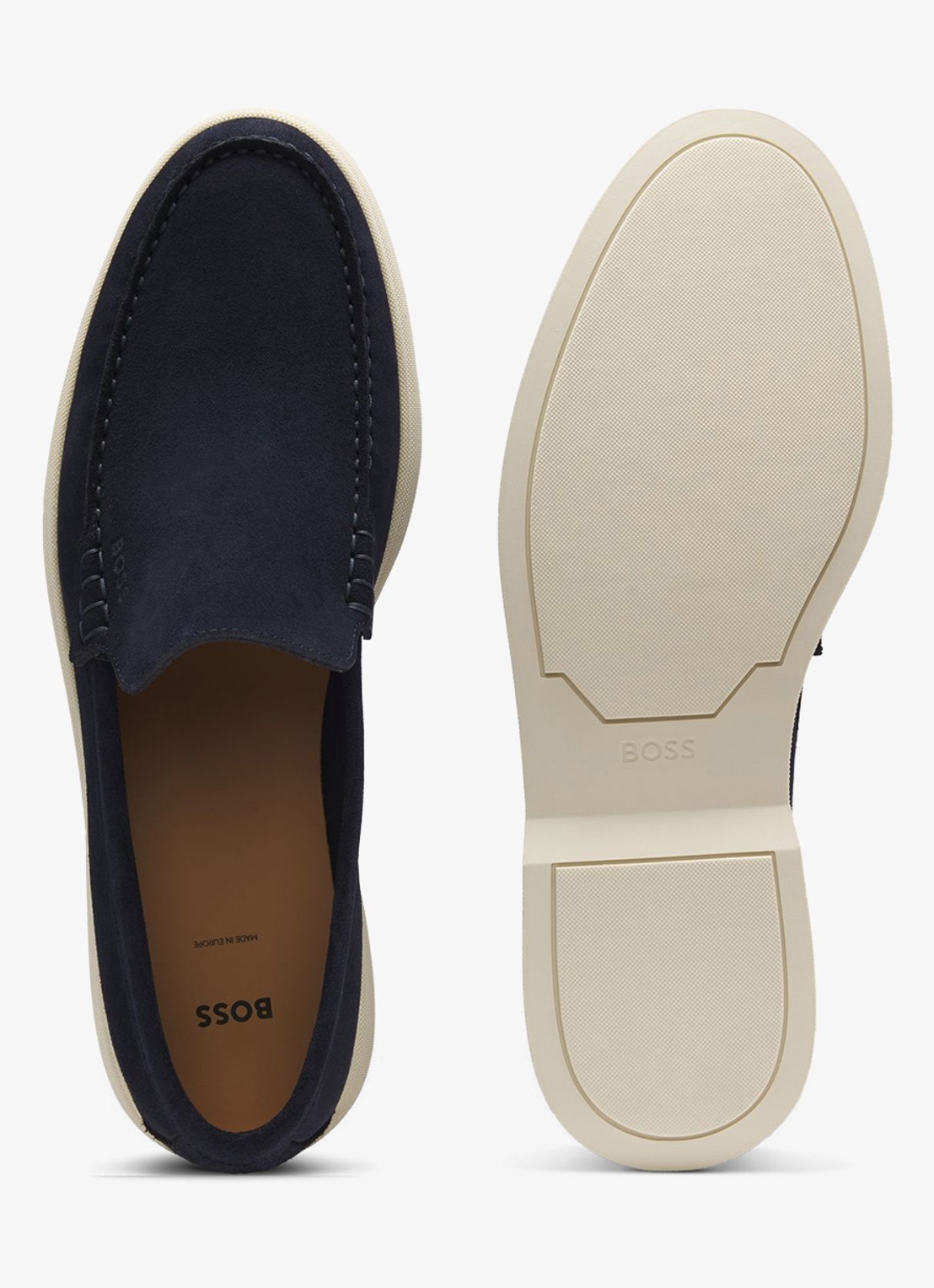 BOSS Sienne loafer van suède - detail 3 kobaltblauw