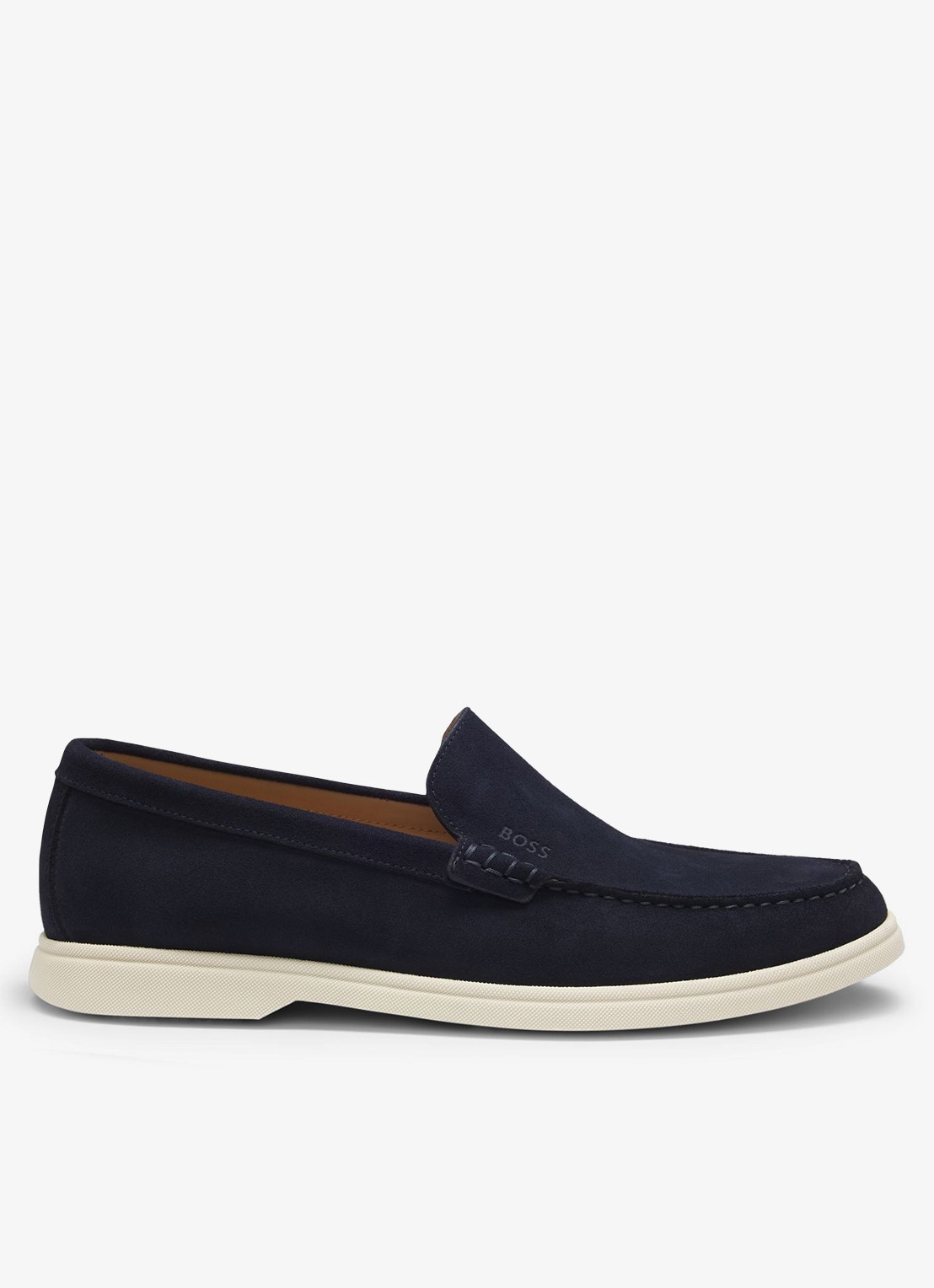 BOSS Sienne loafer van suède - voorkant kobaltblauw