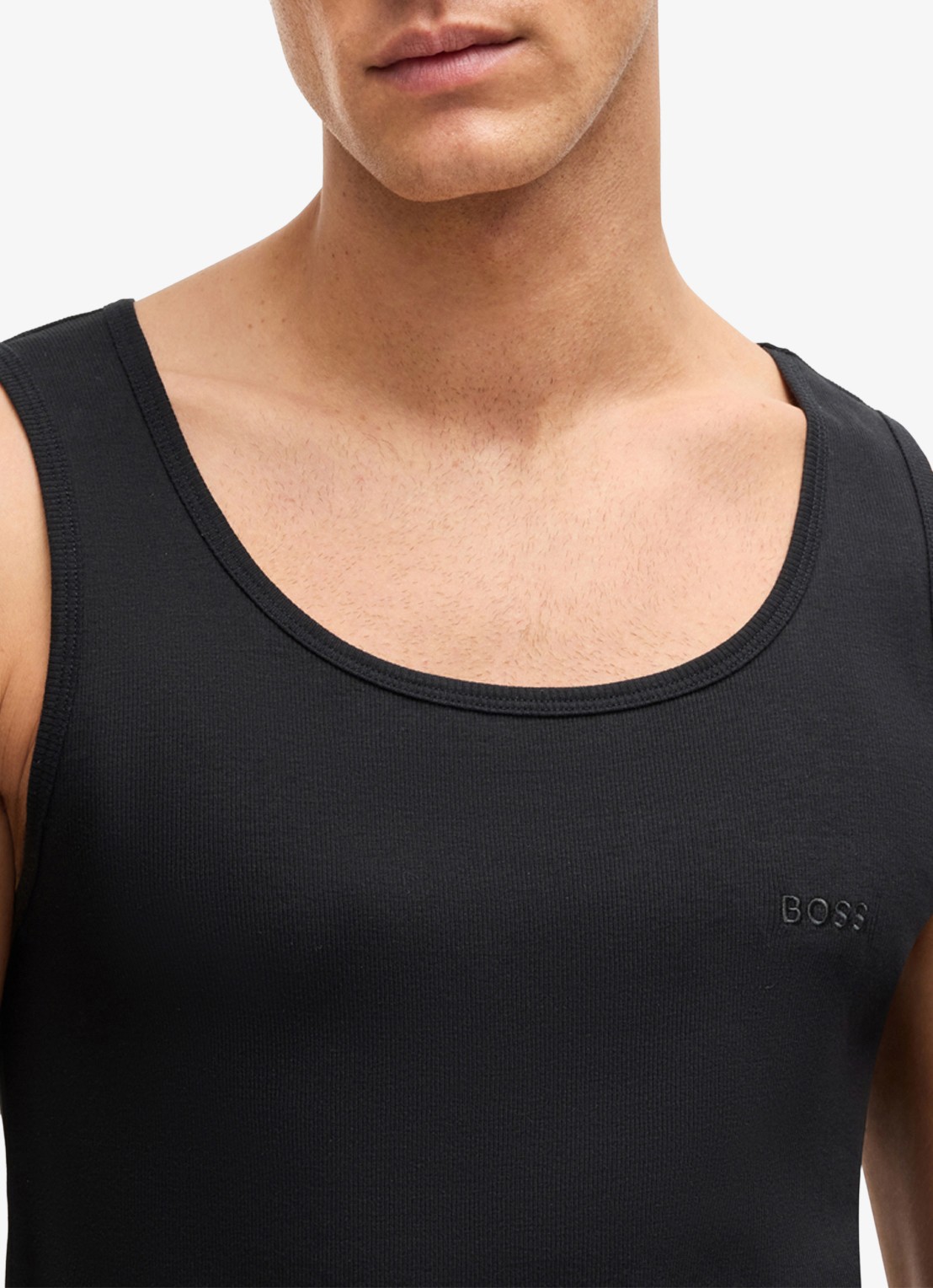 BOSS Singlet met logo in 3-pack   - detail 2 zwart