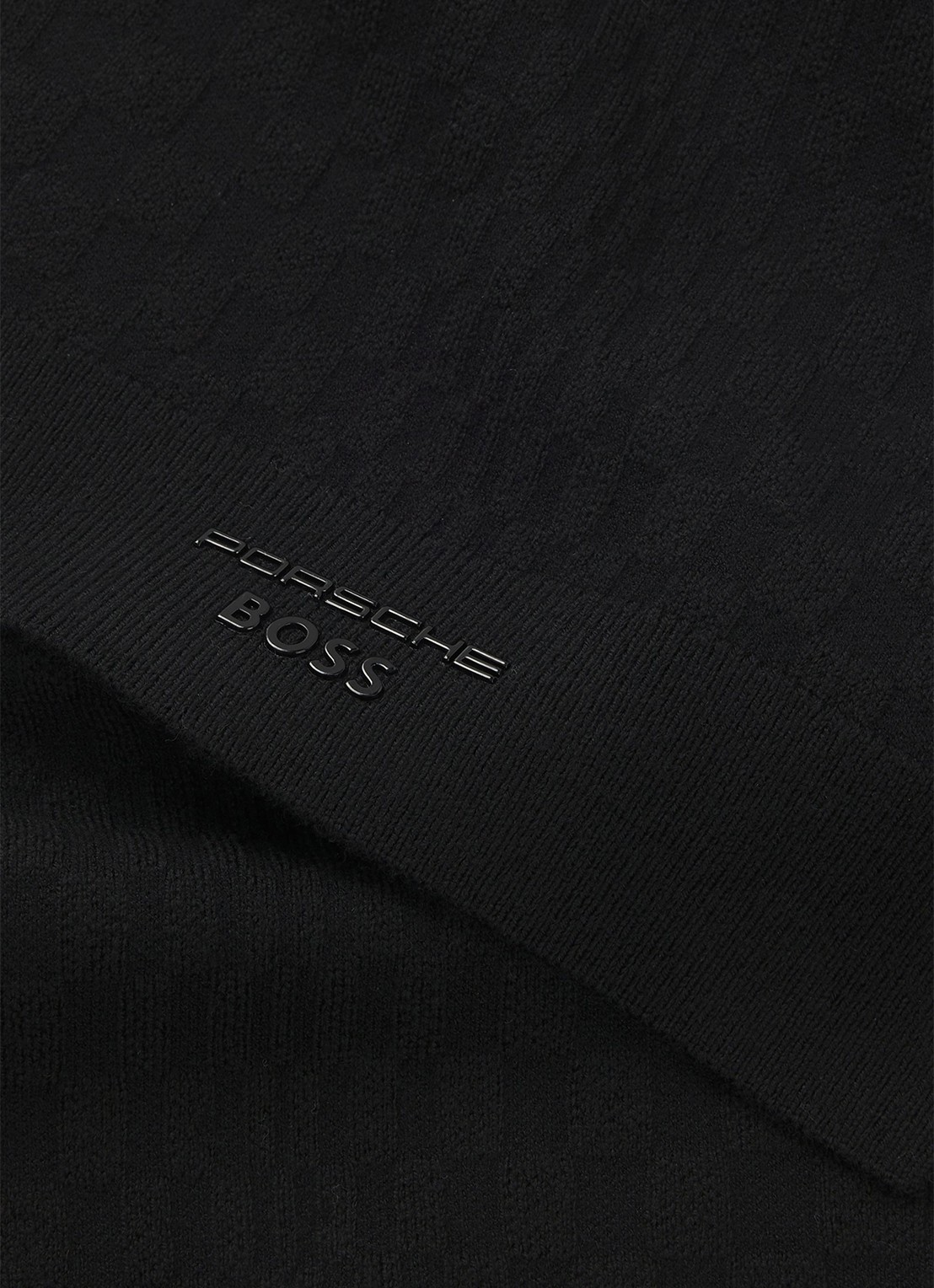 BOSS Sjaal met logo - detail zwart