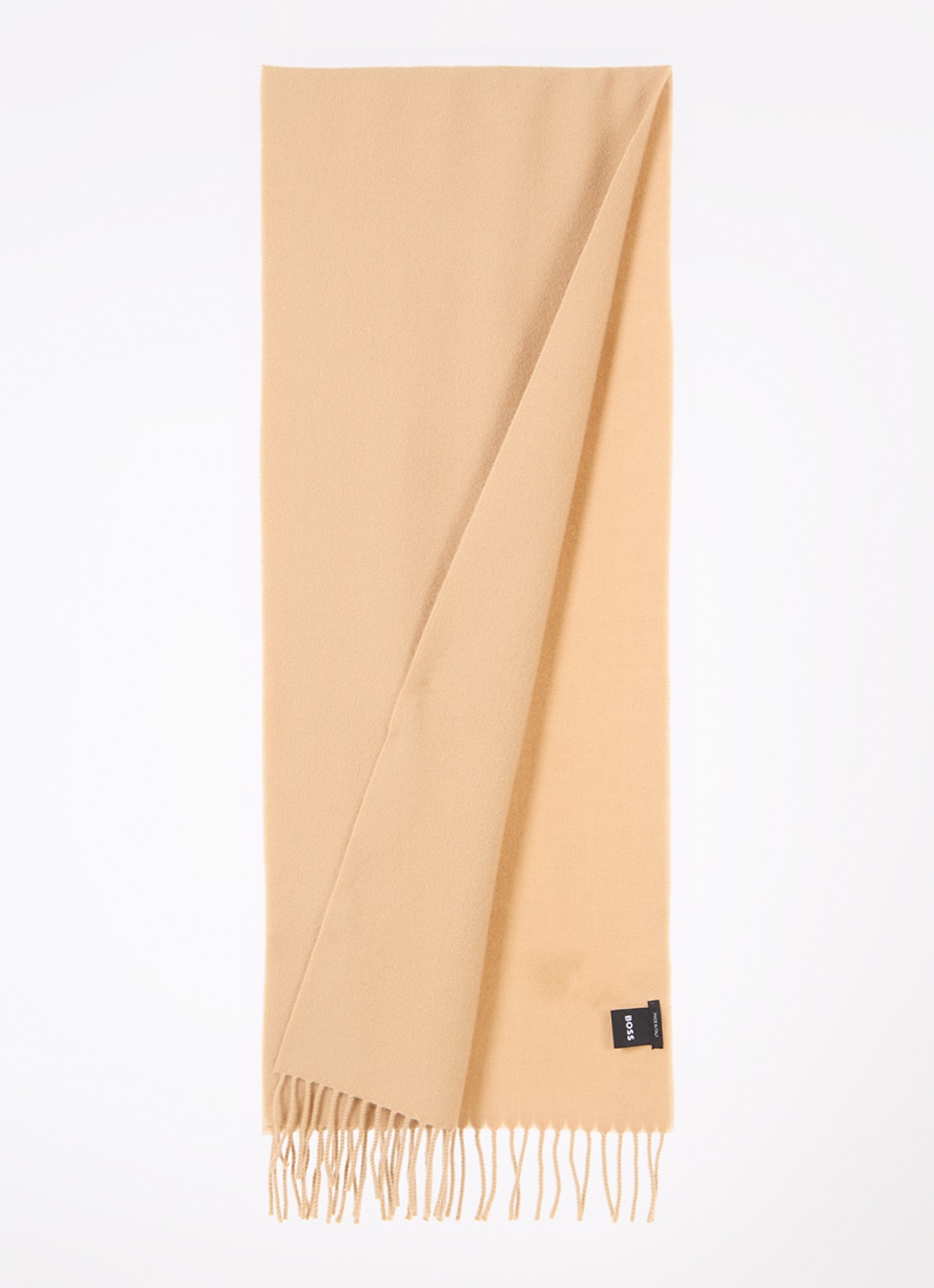 BOSS Sjaal van wol 165 x 30 cm - detail 2 camel