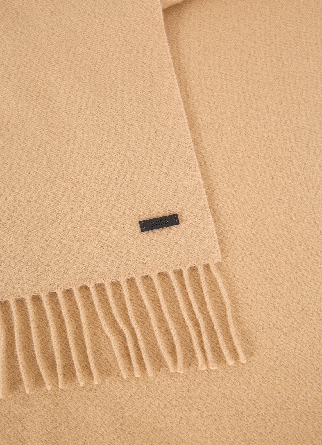 BOSS Sjaal van wol 165 x 30 cm - detail 3 camel