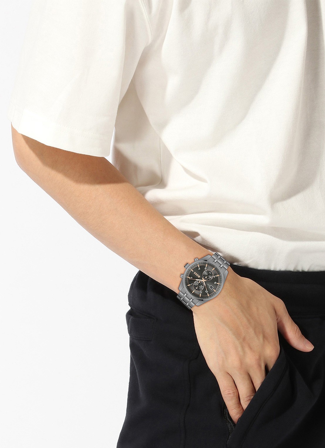 BOSS Skytraveller horloge HB1514153  - voorkant 2 zilver
