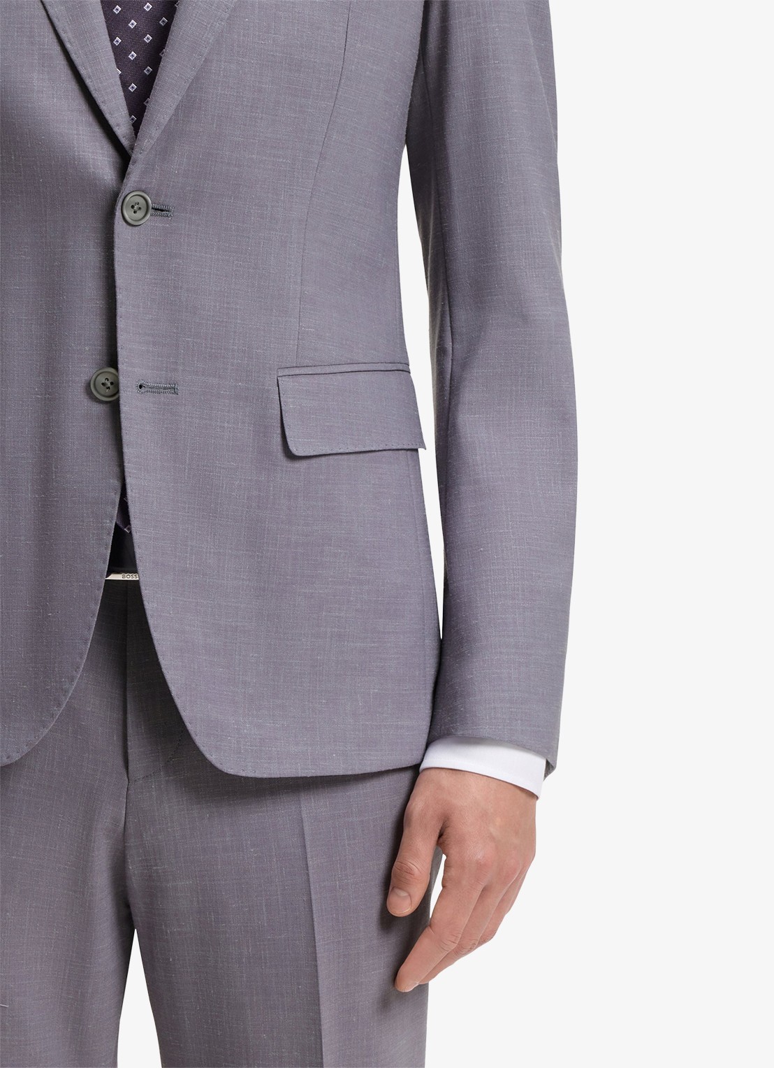 BOSS Slim fit 2-delig pak in wolblend - detail 6 medium purple-510 / paars