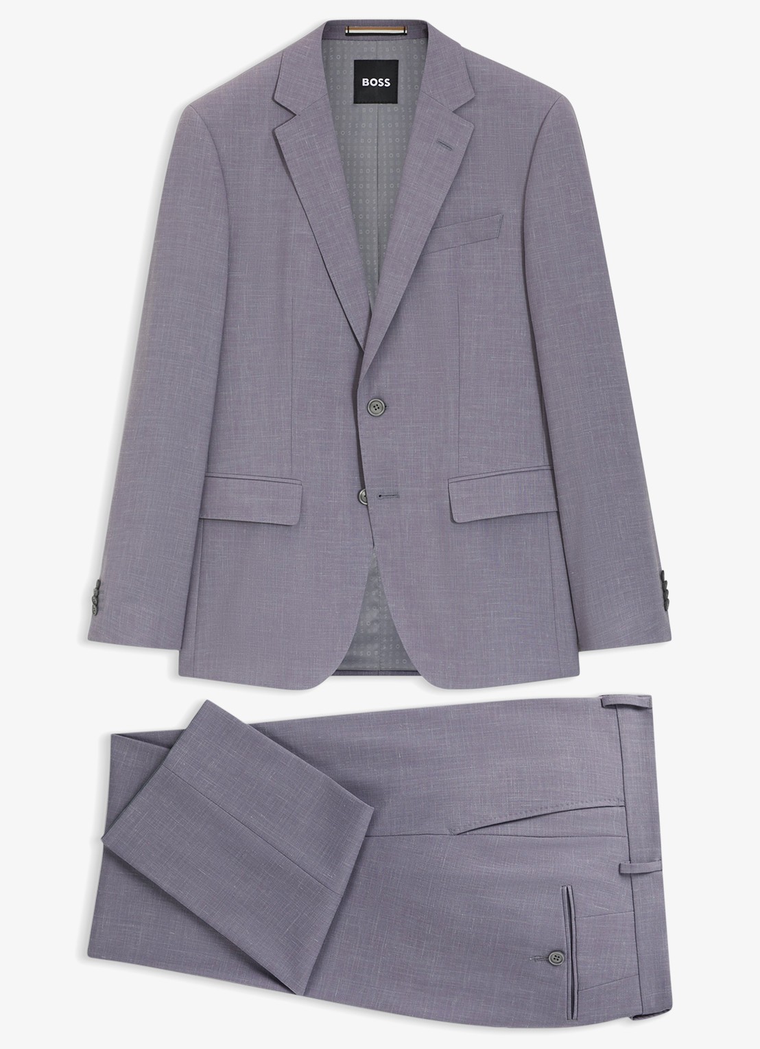 BOSS Slim fit 2-delig pak in wolblend - voorkant 2 medium purple-510 / paars