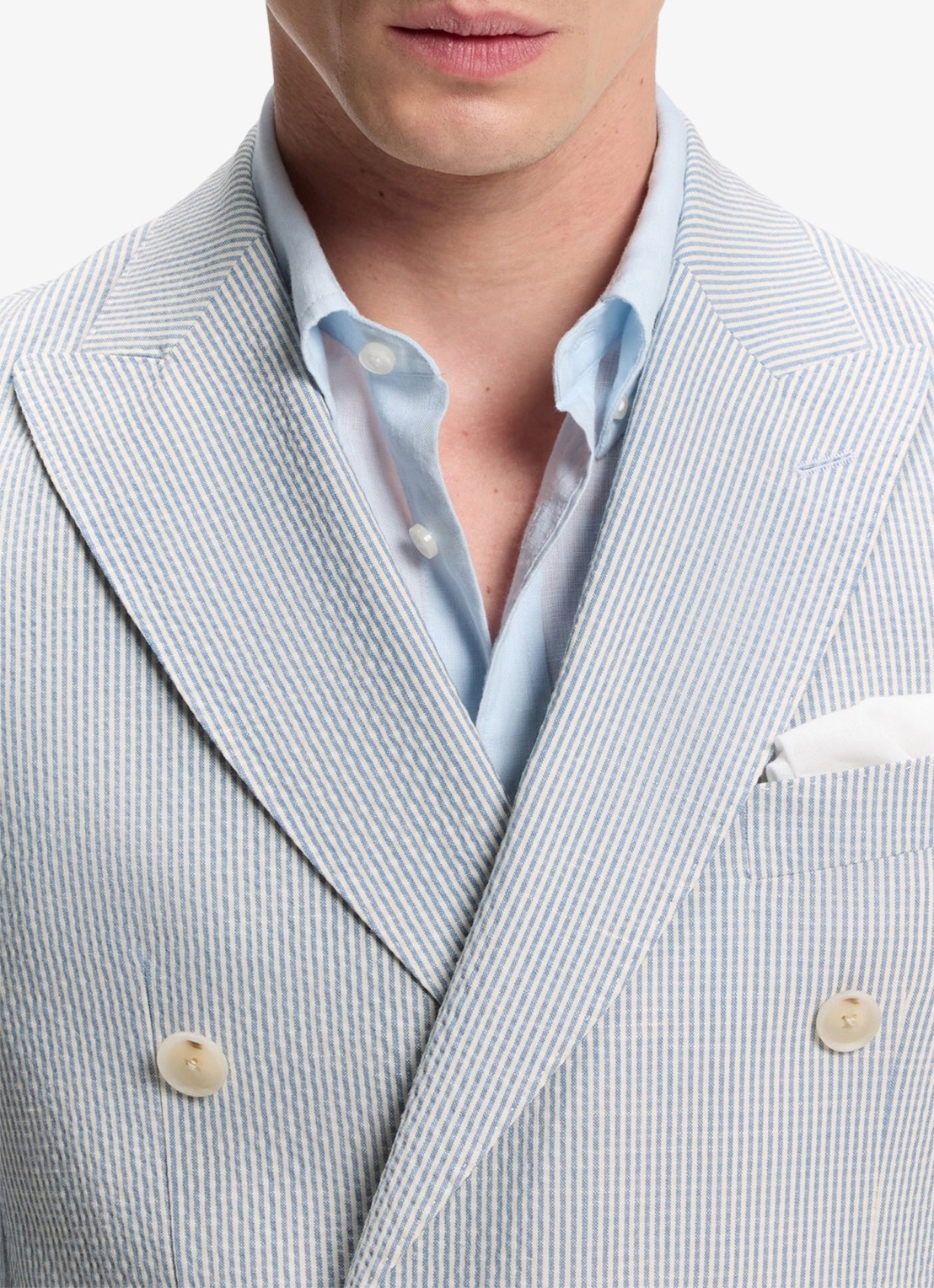 BOSS Slim fit 2-delig pak in wolblend - detail 2 lichtblauw