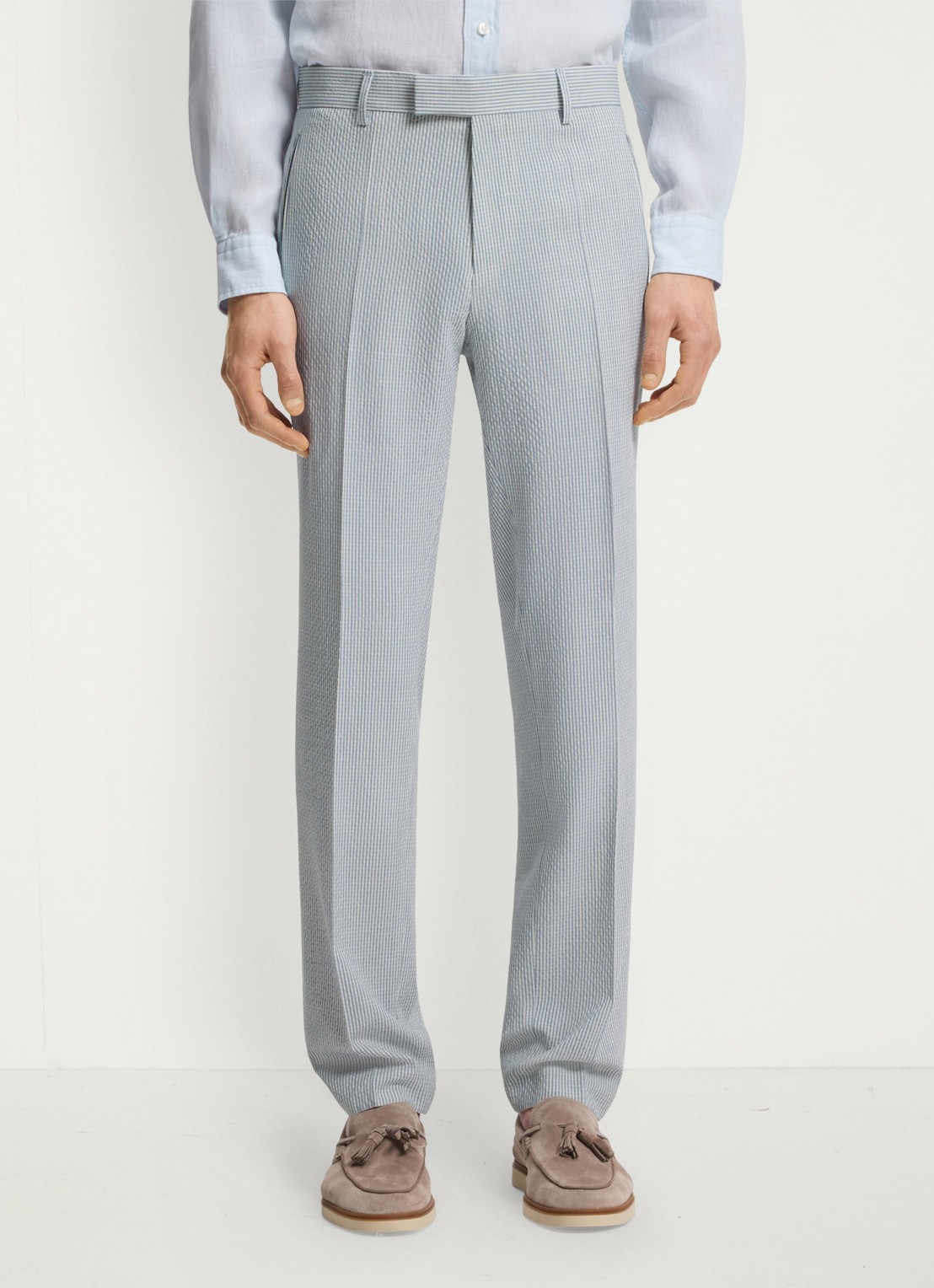BOSS Slim fit 2-delig pak in wolblend - detail 4 lichtblauw