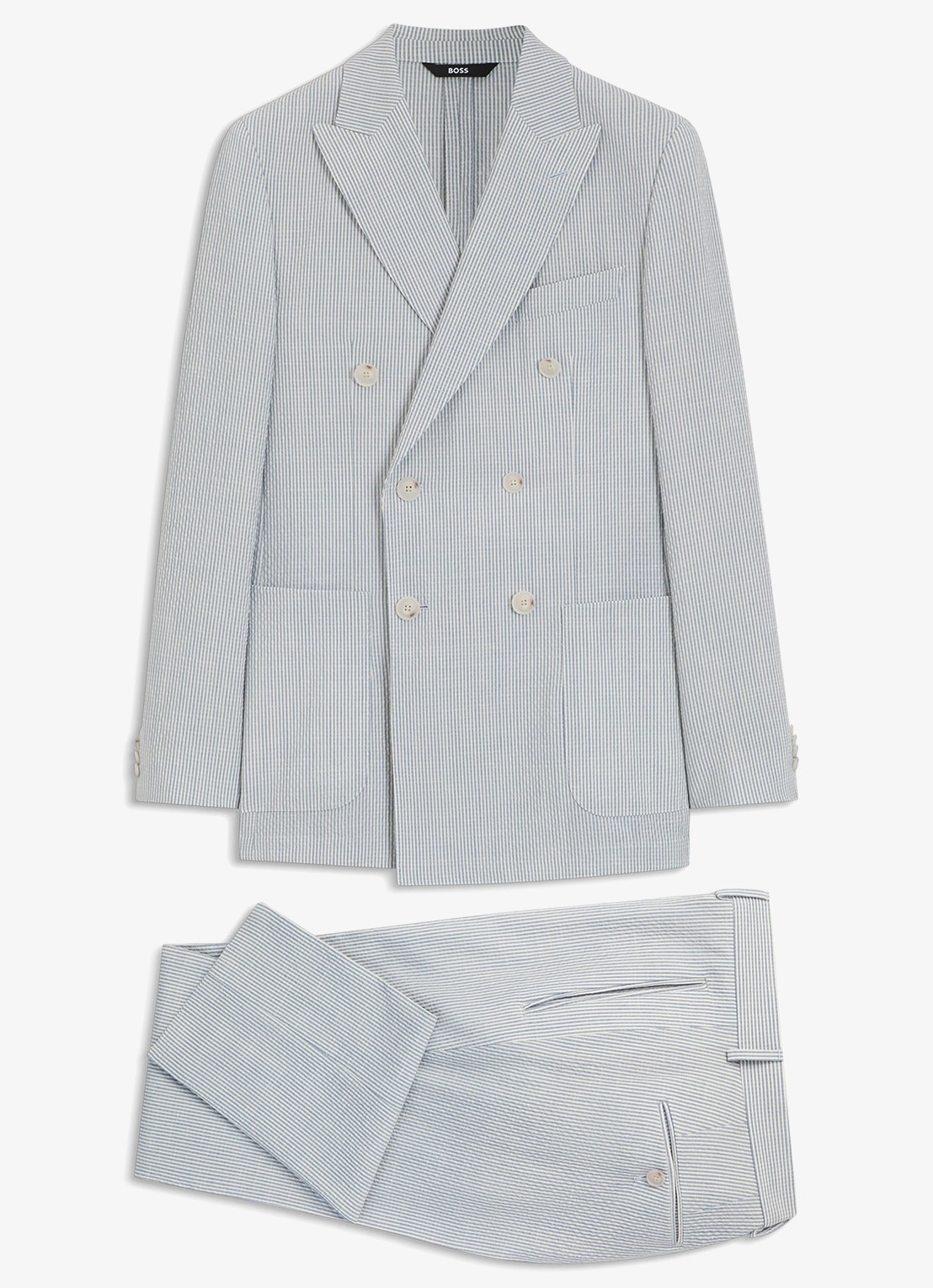 BOSS Slim fit 2-delig pak in wolblend - voorkant 7 lichtblauw