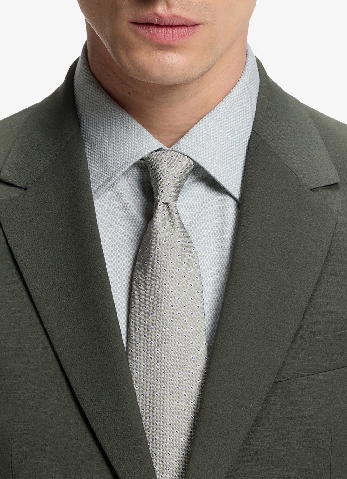 BOSS Slim fit 2-delig pak in wolblend - detail 4 groen