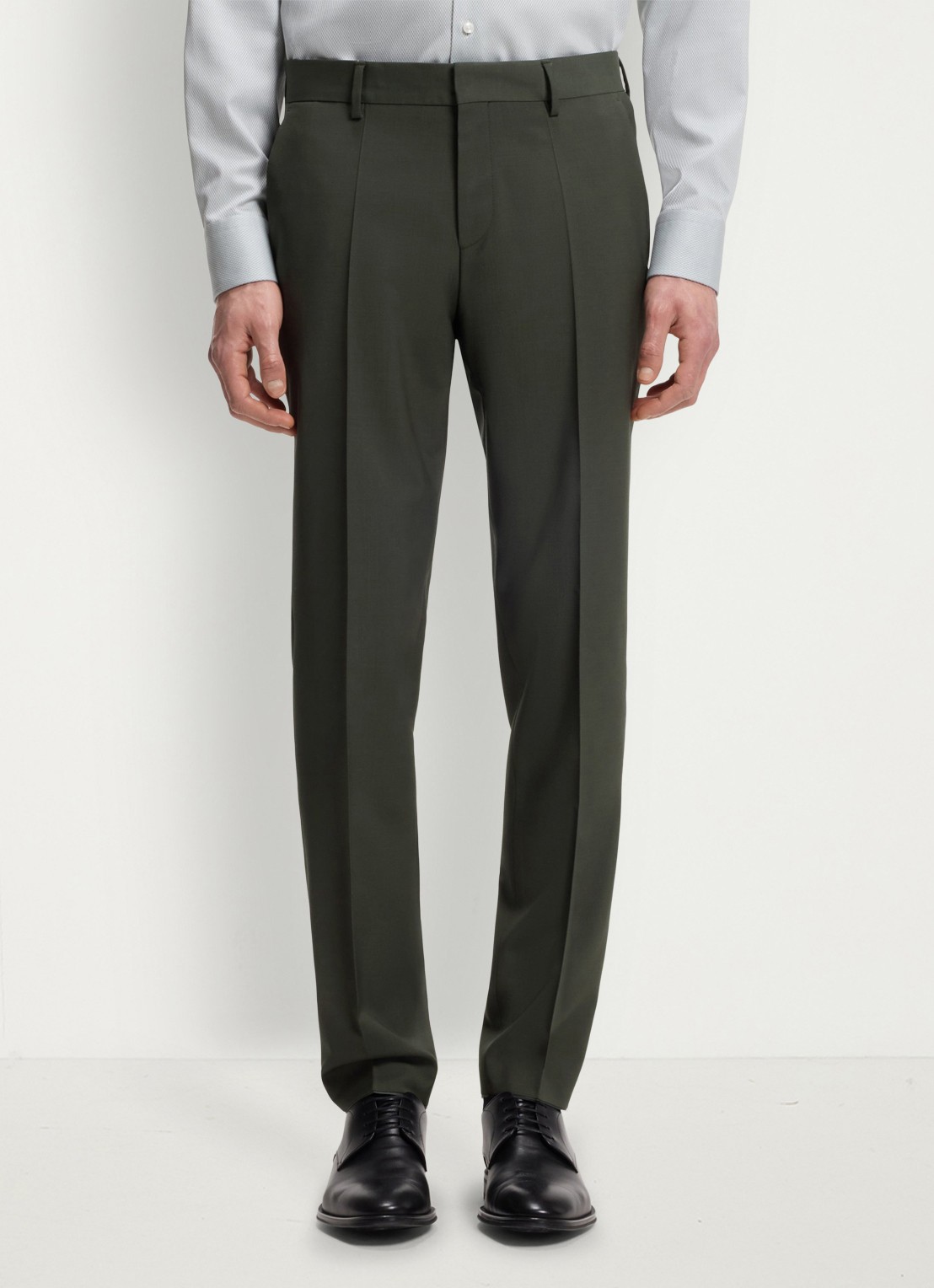 BOSS Slim fit 2-delig pak in wolblend - detail 5 groen
