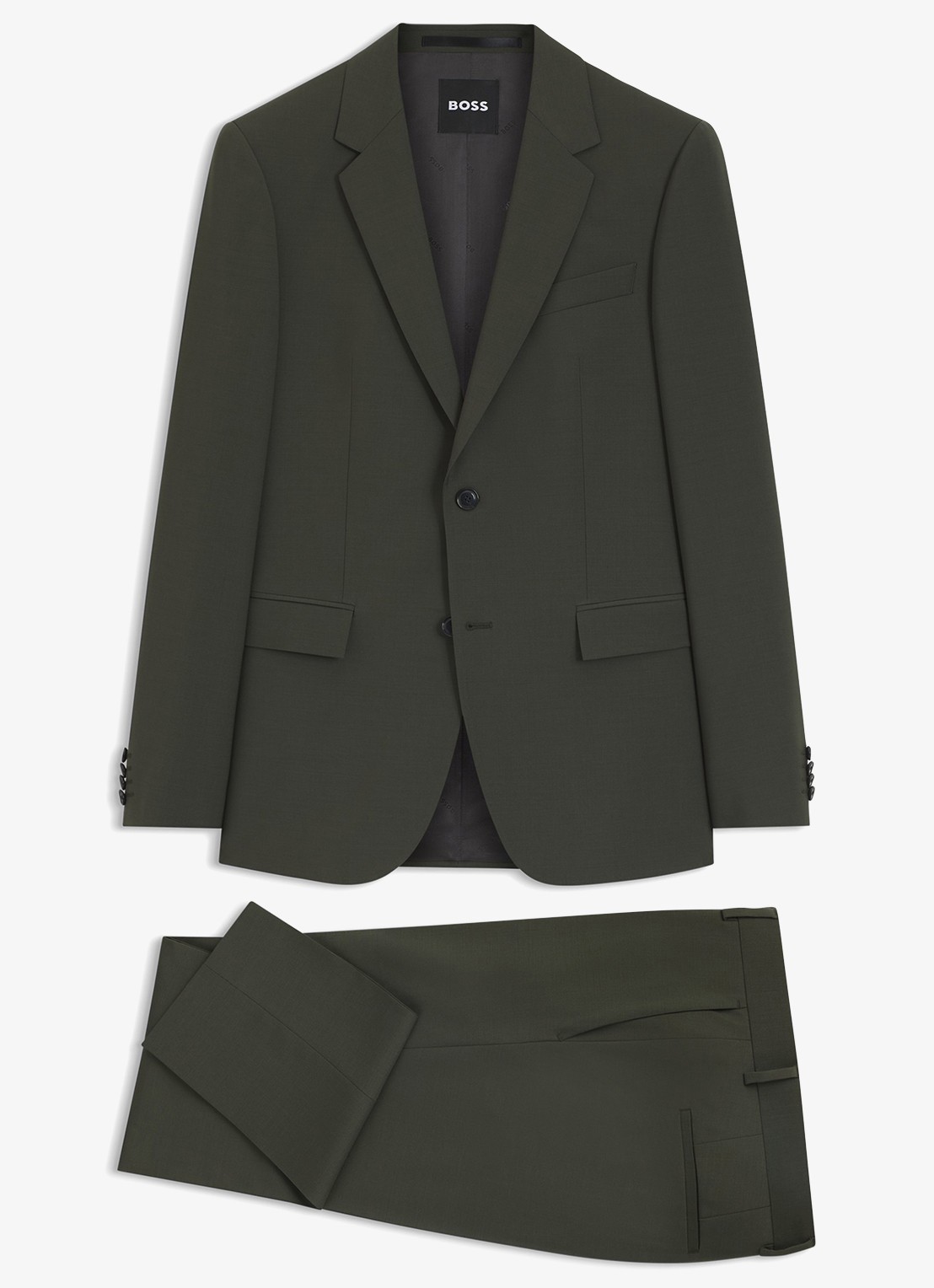 BOSS Slim fit 2-delig pak in wolblend - voorkant 7 groen