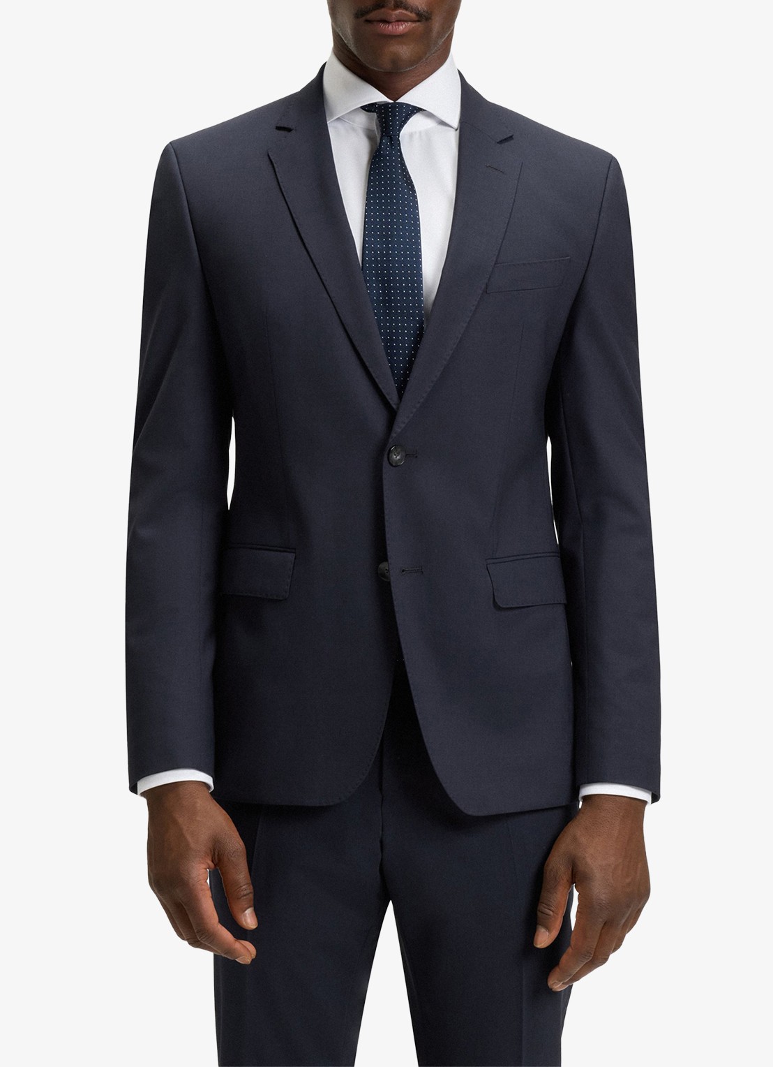 BOSS Slim fit 2-delig pak van scheerwol - voorkant 3 donkerblauw