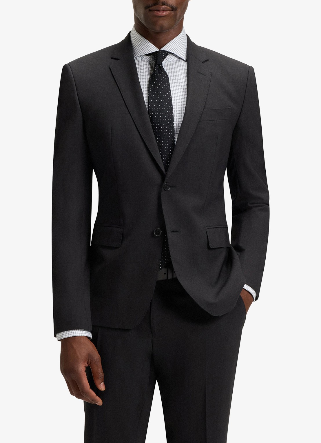 BOSS Slim fit 2-delig pak van scheerwol - voorkant 2 donkergrijs