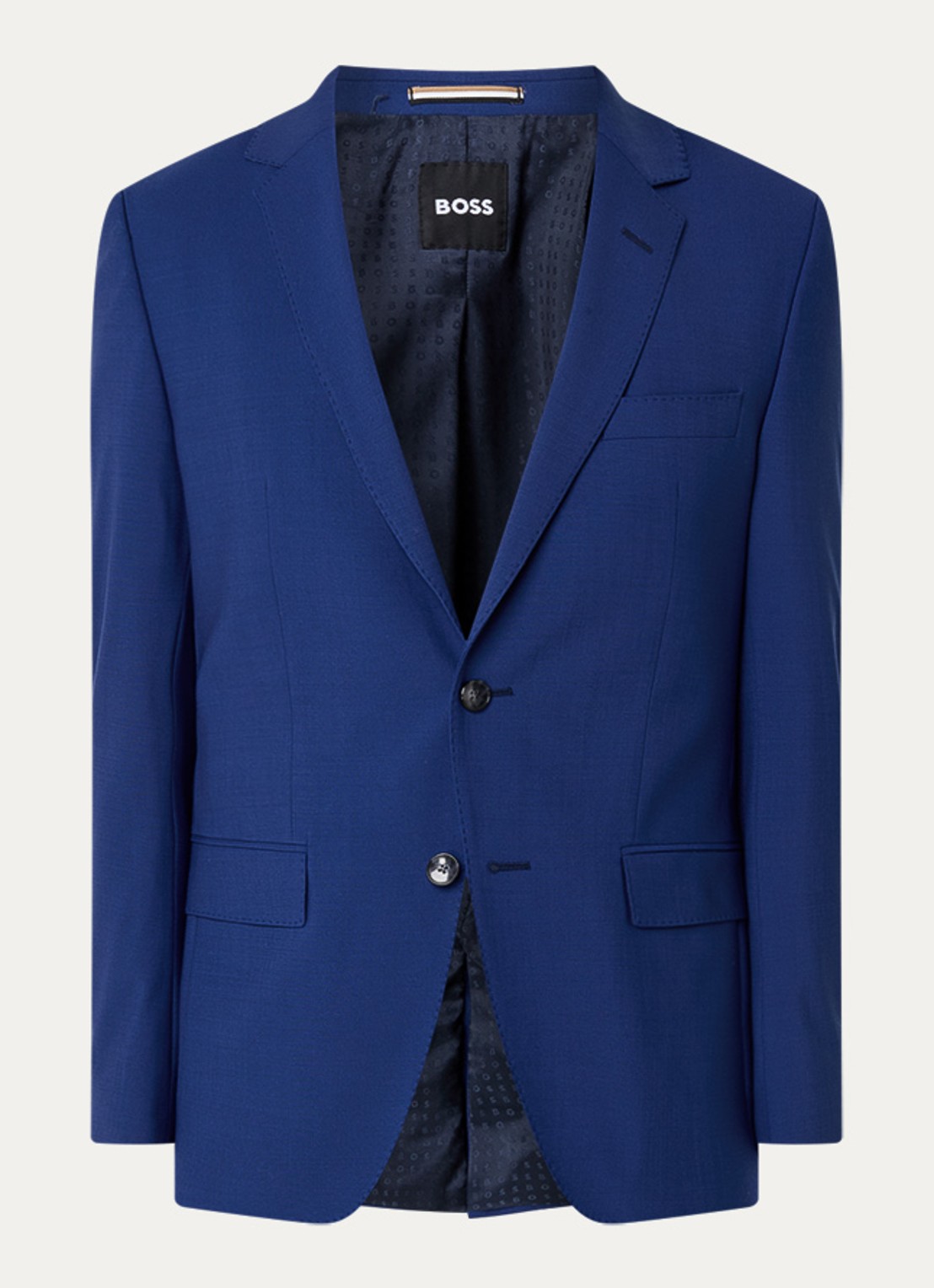 BOSS Slim fit 2-delig pak van scheerwol - voorkant 2 royalblauw