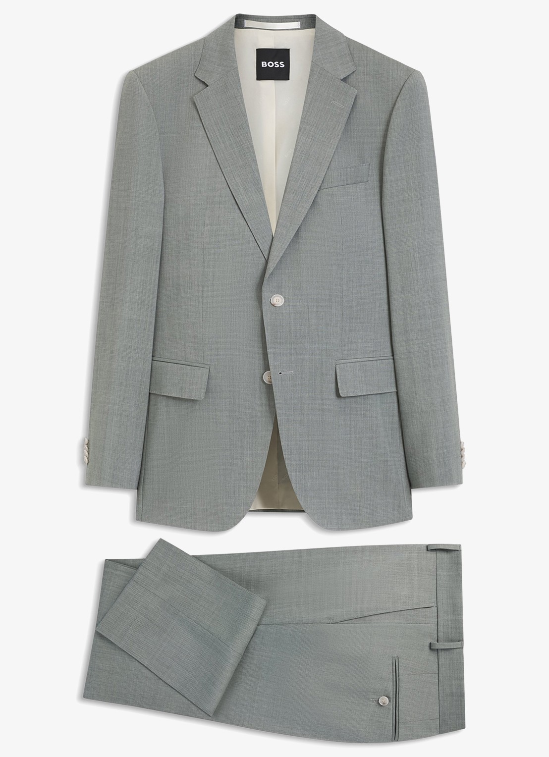 BOSS Slim fit 2-delig pak van wol - voorkant 7 dark beige-254 / beige