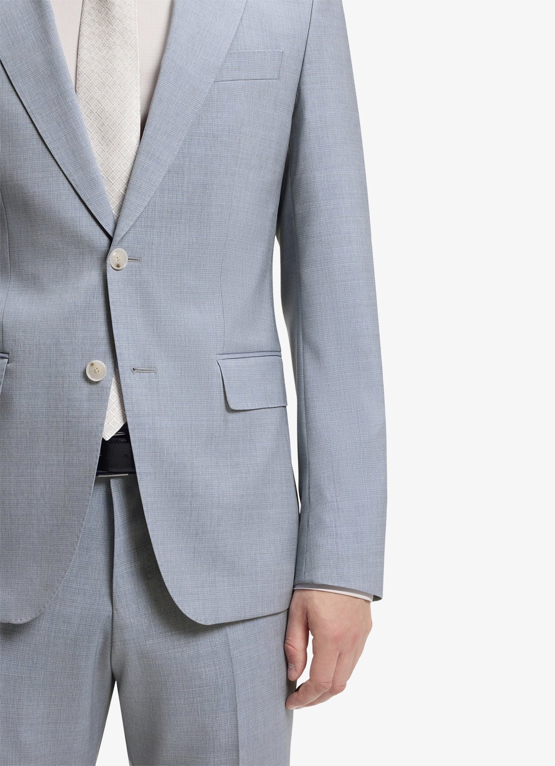 BOSS Slim fit 2-delig pak van wol - detail 6 light/pastel blue-450 / lichtblauw