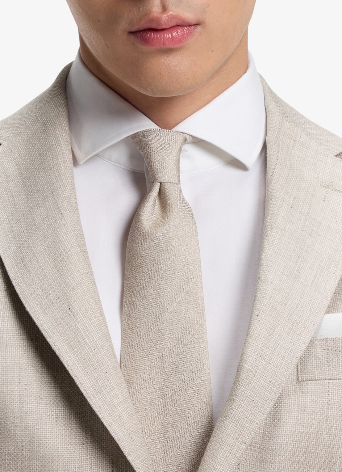 BOSS Slim-fit blazer in linnenblend met opgestikte zakken - detail 2 grijs