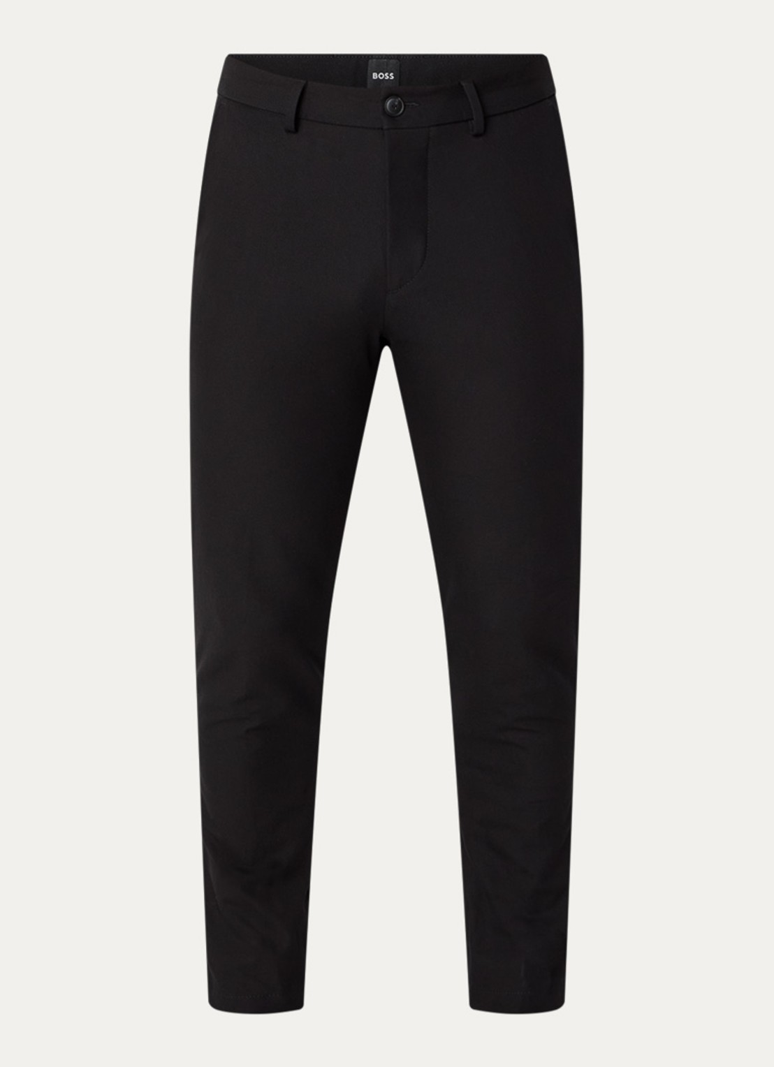 BOSS Slim-fit broek van een katoenmix met stretch - voorkant 4 zwart