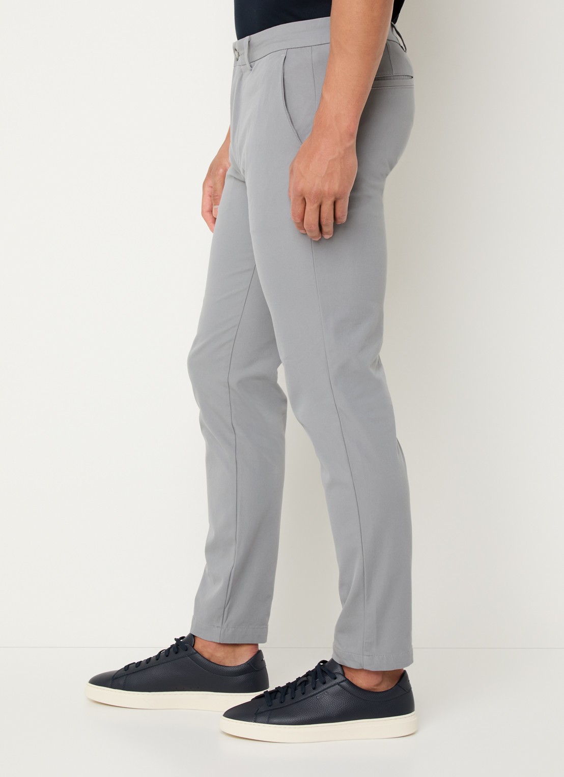 BOSS Slim-fit broek van een katoenmix met stretch - detail 5 open grey-070 / grijs