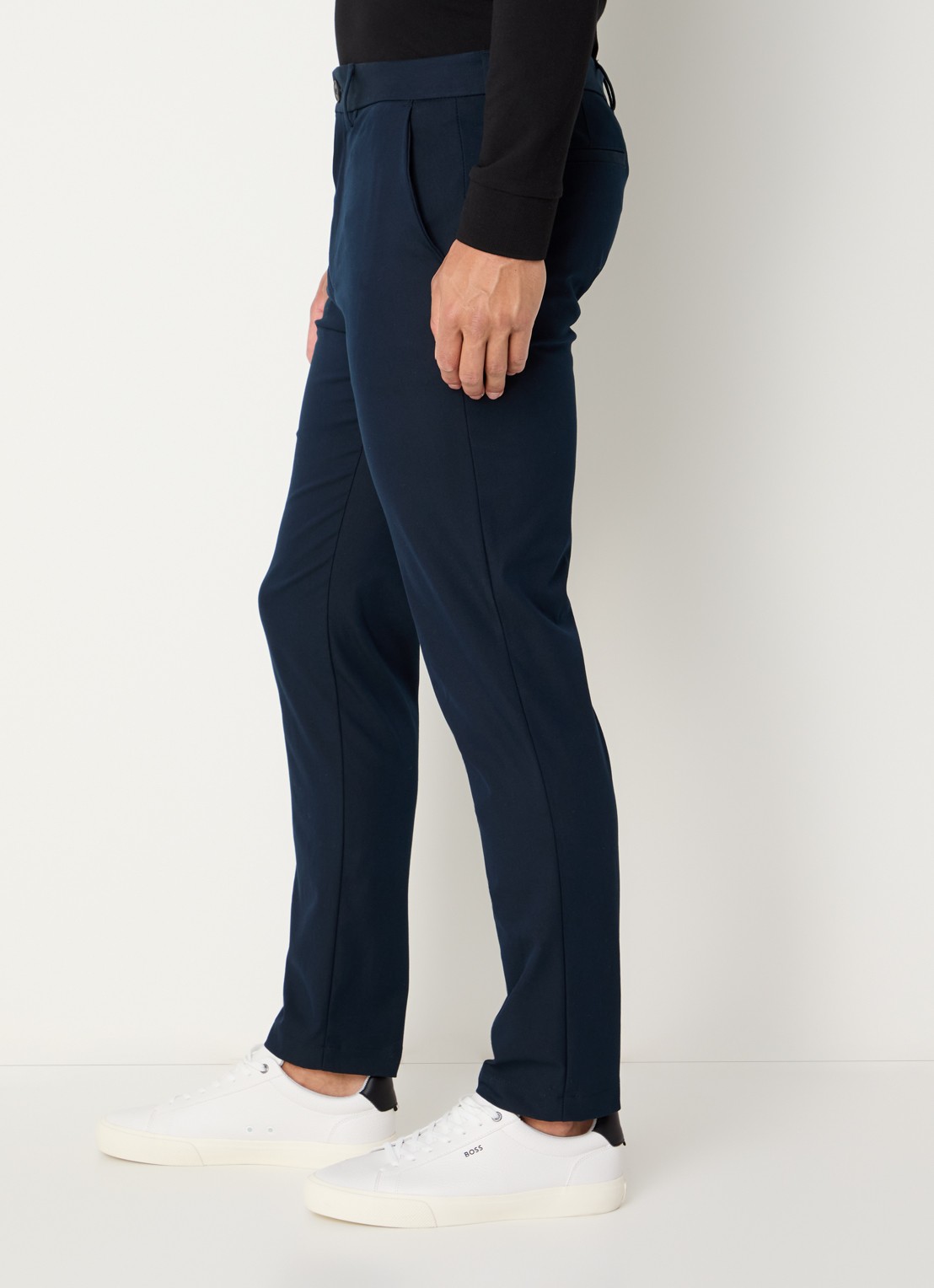 BOSS Slim-fit broek van een katoenmix met stretch - detail 5 dark blue-404 / blauw
